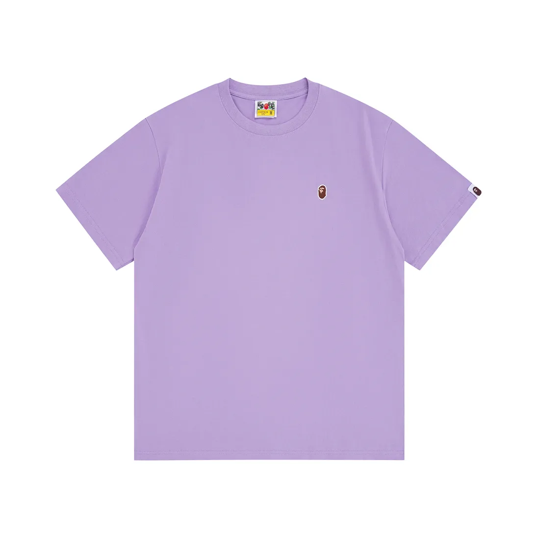 Style No.: SC Short Sleeve-10000#p110💰 BAPE Classic Embroidered Ape Badge Small Label Color: Apricot Grass Green Khaki Dark Gray Orange Red Fluorescent Green Pink Purple Size: S M L XL XXL Weight: 260 grams of pure cotton