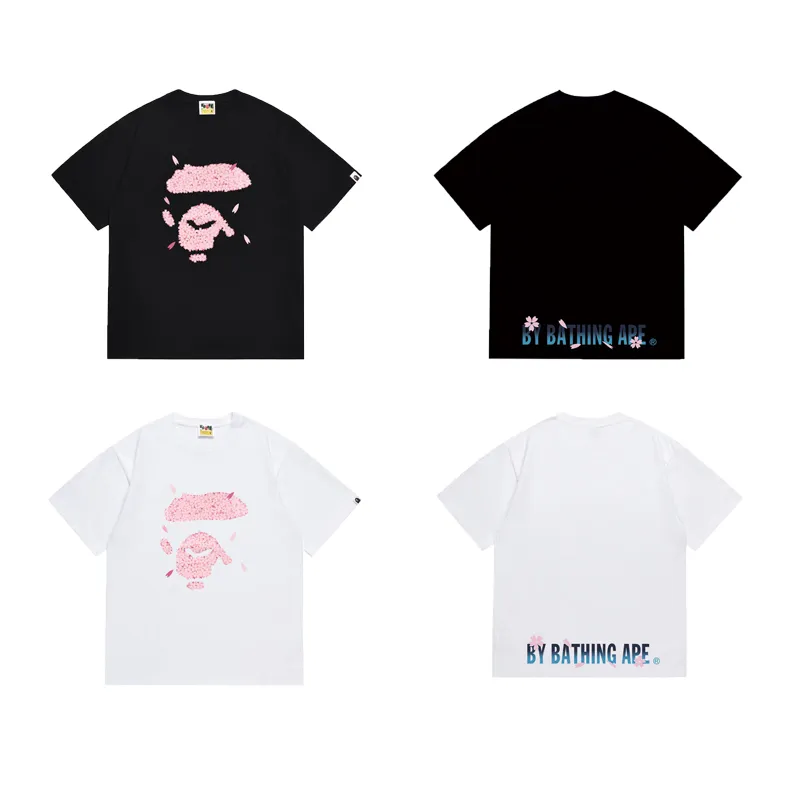 SC1032#p110💰 (top version) BAPE uses 260 grams of high-quality high-weave pure cotton fabric, double yarn combed, soft texture and no pilling, imported environmentally friendly printing glue, bright and three-dimensional pattern, quality 💥Same style for men and women, the upper body is fashionable Color: black white Size: S M L XL XXL
