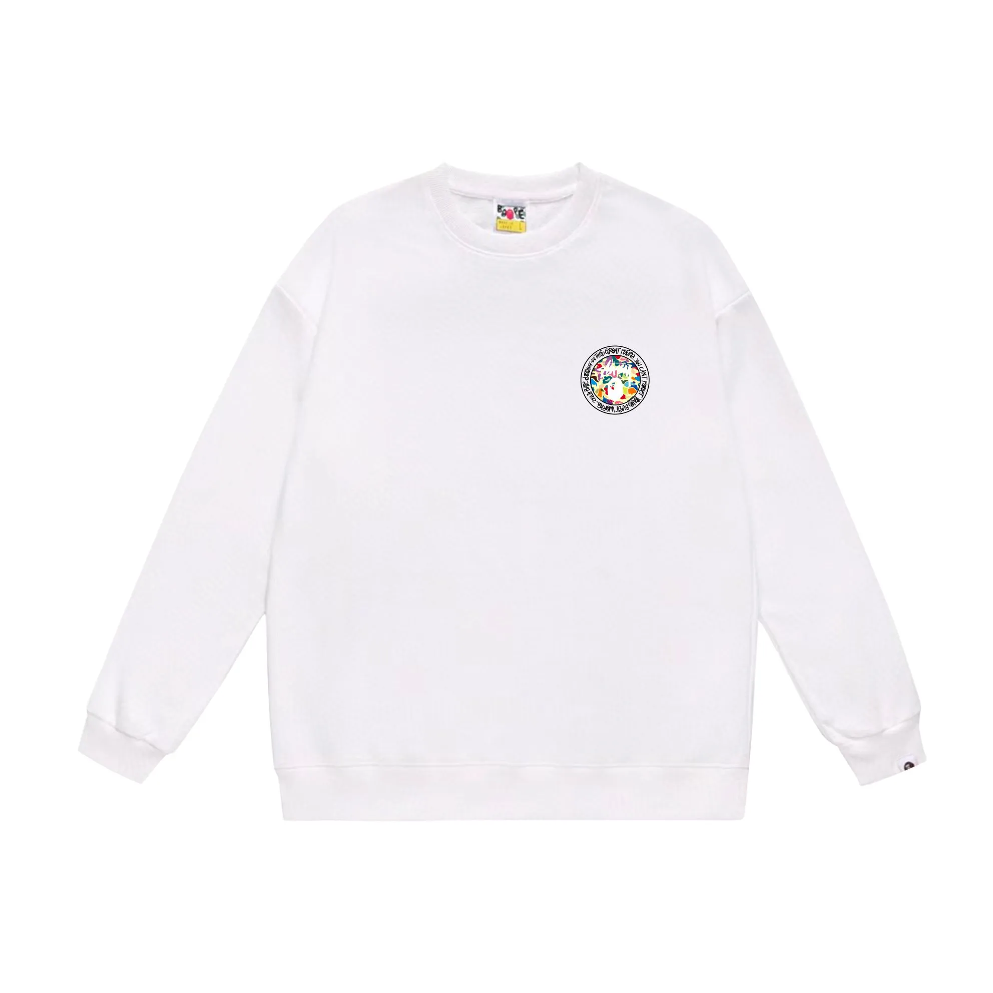P150 model number SC517# terry 75 plus velvet 80 (top version) BAPE×STUSSY co-branded Stussy letter round neck sweatshirt Made of 350 grams of large terry (drop shoulder large version) fabric, soft texture and no pilling Imported environmentally friendly printing glue The pattern is bright and three-dimensional Quality 💥Same style for men and women The upper body is fashionable Color: black white gray Size: S M L XL XXL