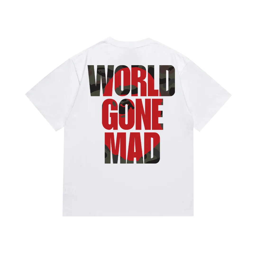 P110 SC052# (top version) BAPE ape head letter printed short-sleeved T-shirt. Large letter printed on the back. Made of 260 grams of high-quality high-weave pure cotton fabric. Double yarn combed. Soft texture and no pilling. Imported environmentally friendly printing glue. Bright and three-dimensional pattern. Quality💥Same style for men and women. The upper body is trendy. Color: black and white. Size: S M L XL XXL