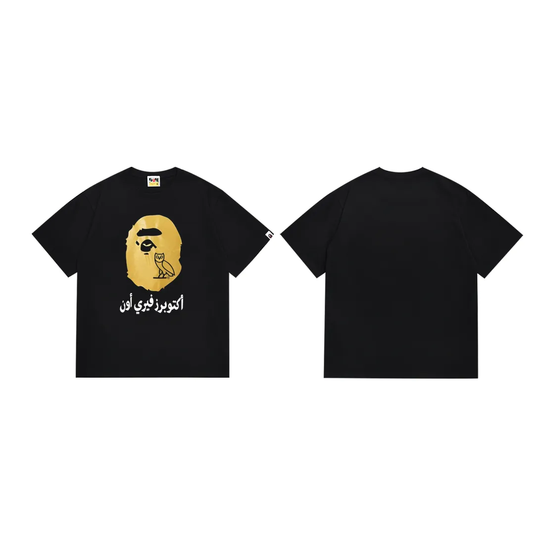 P110 SC010# (top version) BAPE ape head printed short-sleeved T-shirt Japanese trendy brand for men. Made of 260 grams of high-quality high-weave pure cotton fabric. Double yarn combed. The texture is soft and non-pilling. Imported environmentally friendly printing glue. The pattern is bright and three-dimensional. Quality💥Same style for men and women. The upper body is trendy. Color: black and white. Size: S M L XL XXL