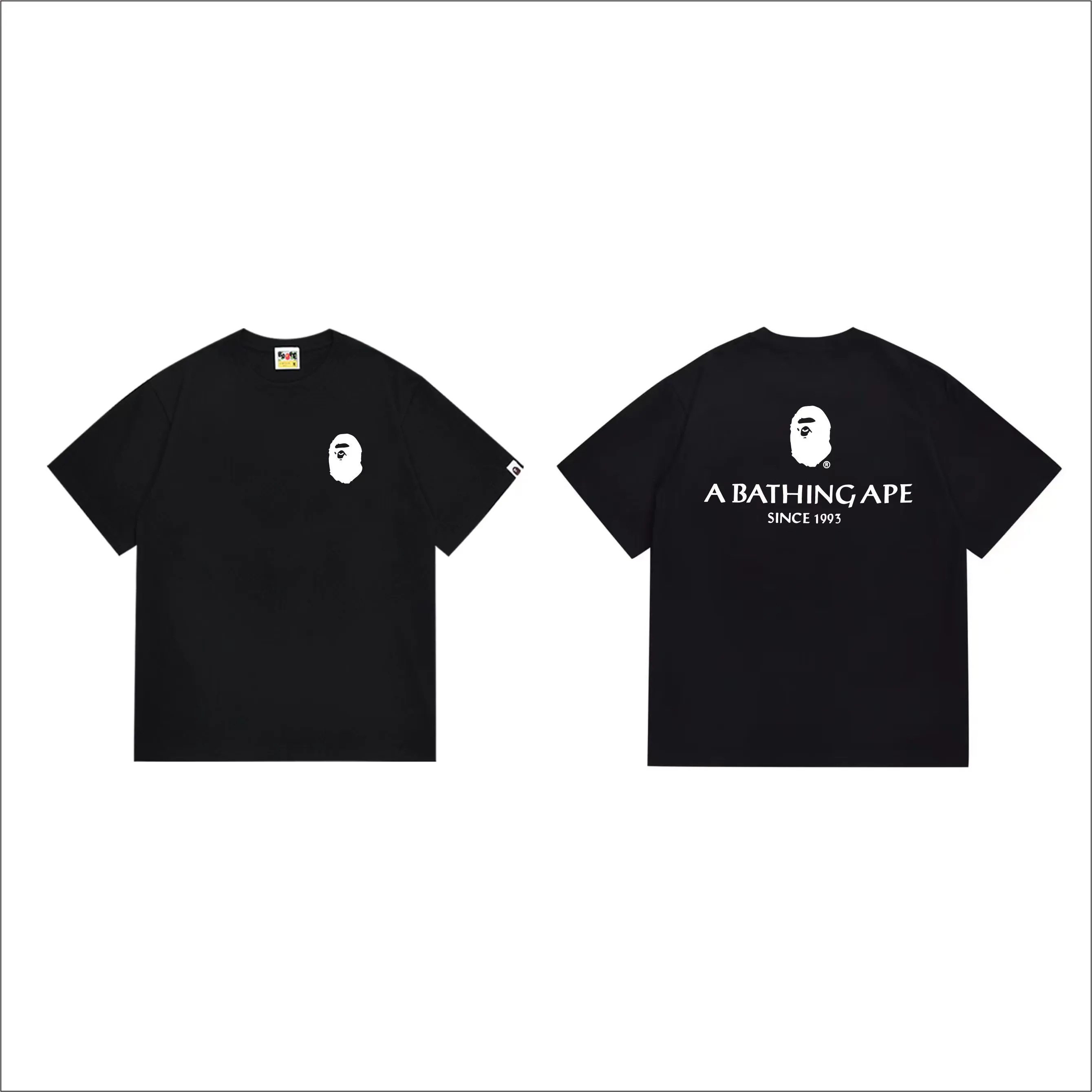 SC1021#p110💰 (top version) BAPE uses 260 grams of high-quality high-weave pure cotton fabric, double yarn combed, soft and non-pilling texture, imported environmentally friendly printing glue, bright and three-dimensional pattern, quality 💥Same style for men and women, the upper body is trendy Color: Black White Size: S M L XL XXL