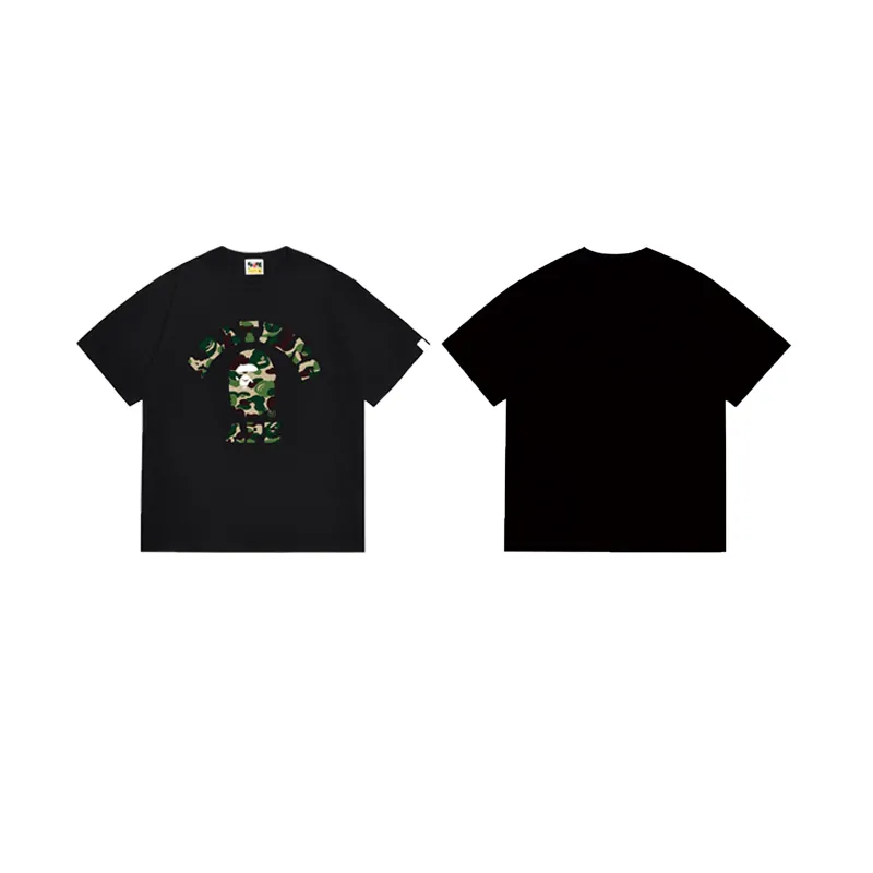 SC1030#p110💰 (top version) BAPE uses 260 grams of high-quality high-weave pure cotton fabric, double yarn combed, soft texture and no pilling, imported environmentally friendly printing glue, bright and three-dimensional pattern, quality 💥unisex style, the upper body is fashionable Color: black red black blue black green white red white blue white green Size: S M L XL XXL