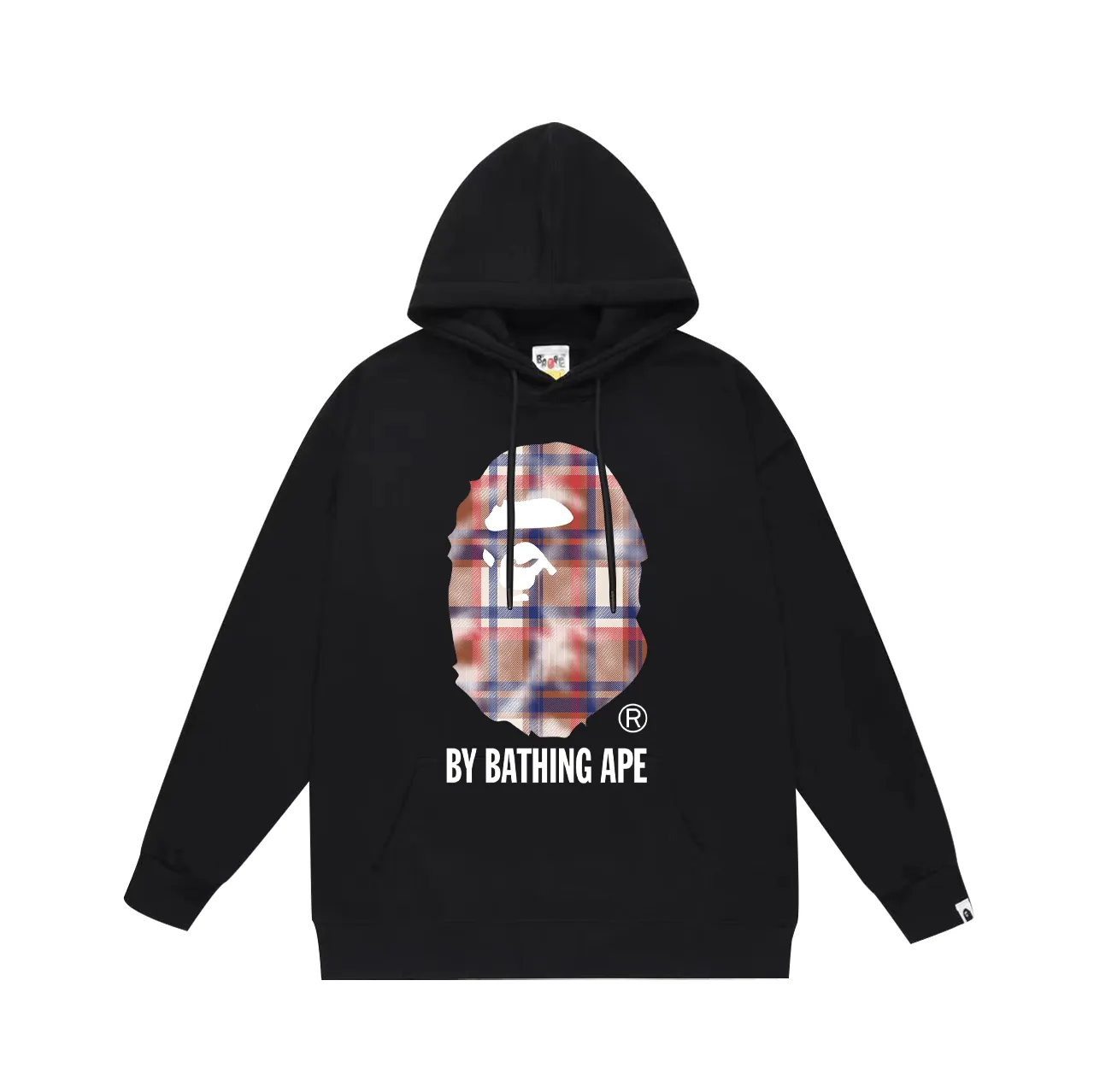 P160 model number SC791# terry 80 plus velvet 90 (top version) BAPE bleached plaid ape head letter pattern printed hooded sweatshirt Made of 380g large terry (drop shoulder large version) fabric, soft texture and no pilling Imported environmentally friendly printing glue The pattern is bright and three-dimensional Quality 💥Same style for men and women The upper body is trendy Color: black white gray Size: S M L XL XXL