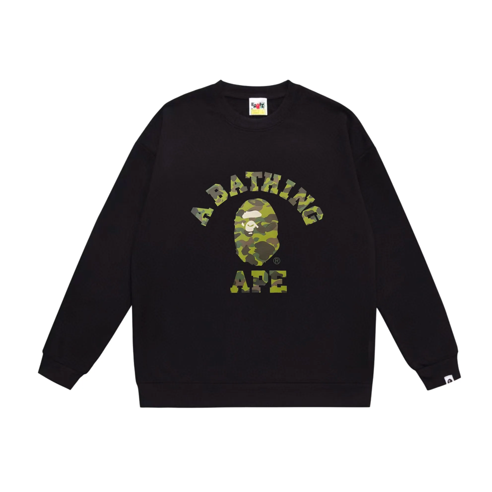 P170 model number SC549# terry 80 plus velvet 85 (top version) BAPE camouflage ape head letter print pattern round neck sweatshirt Made of 350g large terry (drop shoulder large version) fabric, soft texture and no pilling Imported environmentally friendly printing glue, bright and three-dimensional pattern, quality 💥Same style for men and women, the upper body is fashionable Color: black camouflage white camouflage gray camouflage black and red white red gray red black blue white blue Gray blue Black purple White purple Gray purple Black and yellow White and yellow Gray and yellow Size: S M L XL XXL