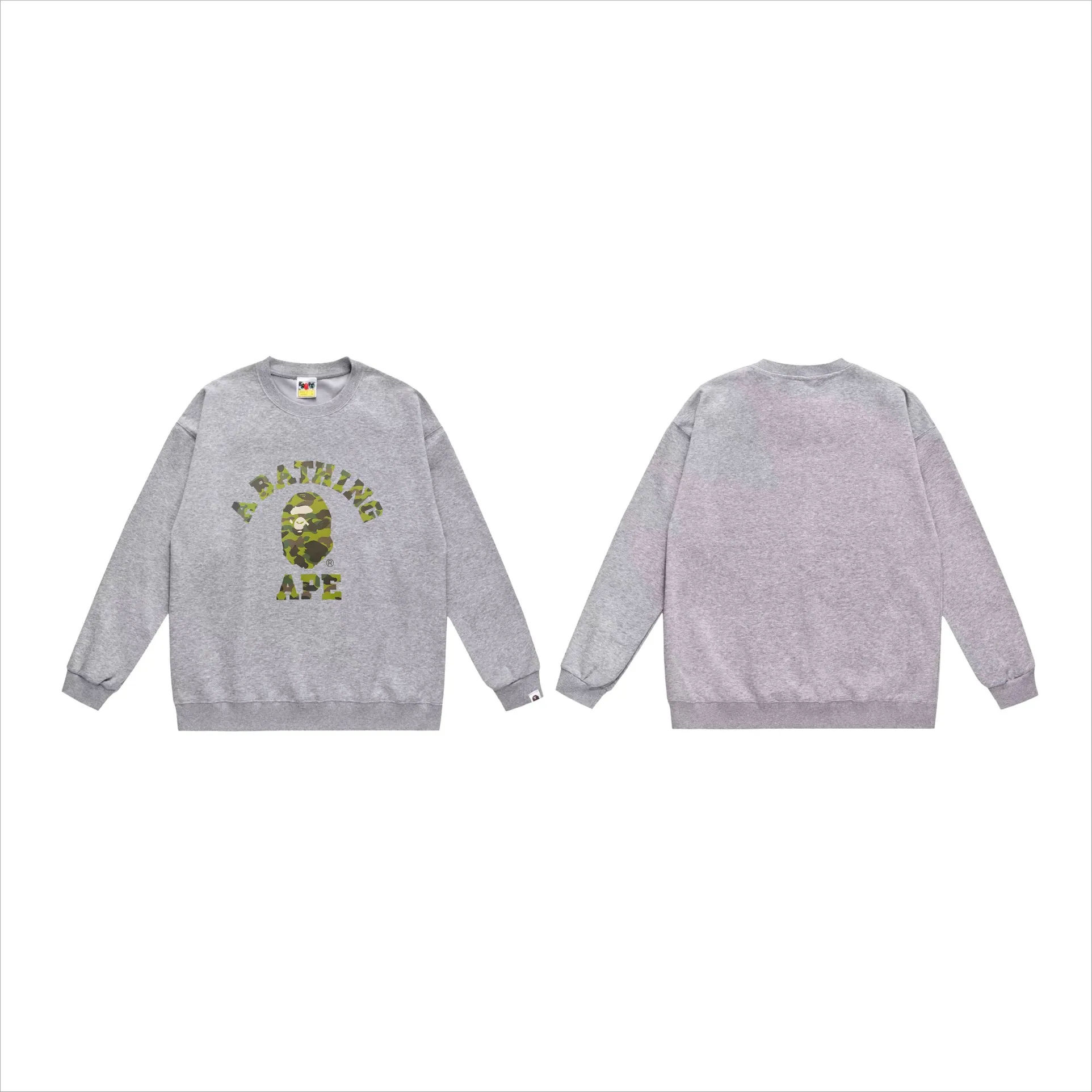 P170 model number SC549# terry 80 plus velvet 85 (top version) BAPE camouflage ape head letter print pattern round neck sweatshirt Made of 350g large terry (drop shoulder large version) fabric, soft texture and no pilling Imported environmentally friendly printing glue, bright and three-dimensional pattern, quality 💥Same style for men and women, the upper body is fashionable Color: black camouflage white camouflage gray camouflage black and red white red gray red black blue white blue Gray blue Black purple White purple Gray purple Black and yellow White and yellow Gray and yellow Size: S M L XL XXL