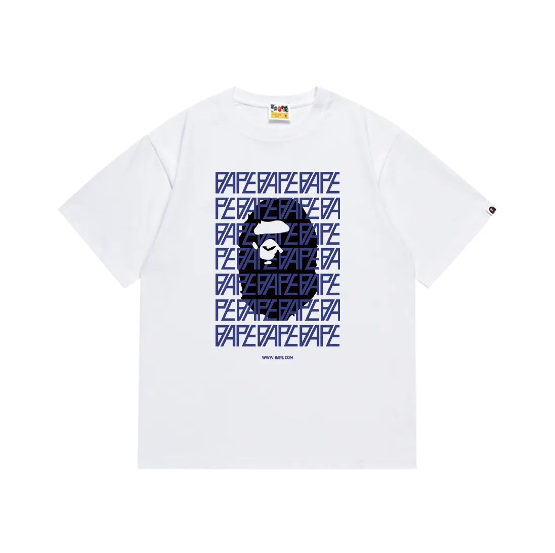 SC180#p110💰 (top version) BAPE ape head monogram printed short-sleeved T-shirt Made of 260 grams of high-quality high-weave pure cotton fabric, double yarn combed, soft and non-pilling, imported environmentally friendly printing glue, bright and three-dimensional pattern, quality 💥Same style for men and women, the upper body is fashionable Color: black white Size: S M L XL XXL