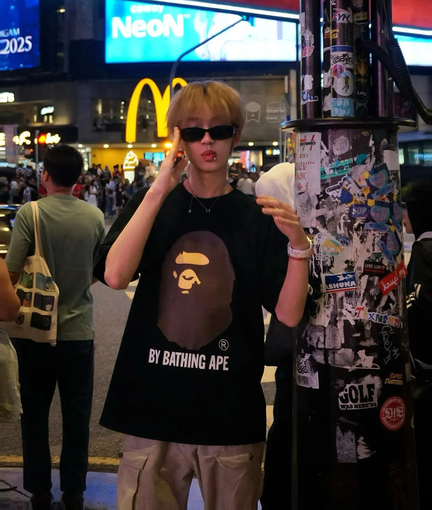 💰140 BAPE ape-man’s big head classic reappearance 280g weight linen cotton fabric ZP version Couple style: S-XXL [black white]