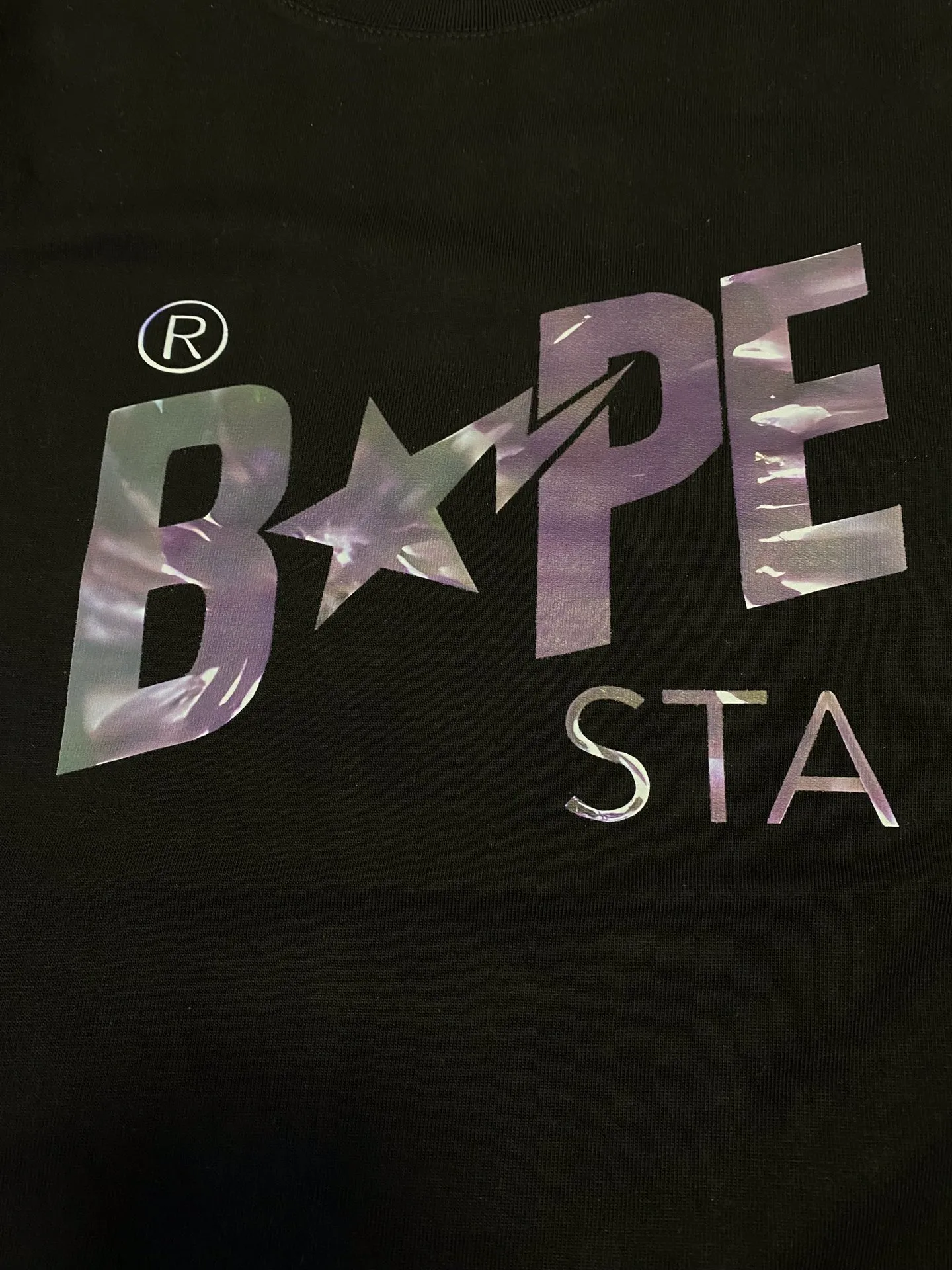 SC115#p110💰 (top version) BAPE tie-dye letter star printed short-sleeved T-shirt Made of 260 grams of high-quality high-weave pure cotton fabric, double yarn combed, soft texture and no pilling Imported environmentally friendly printing glue, bright and three-dimensional pattern, quality 💥Same style for men and women, the upper body is fashionable Color: black white Size: S M L XL XXL