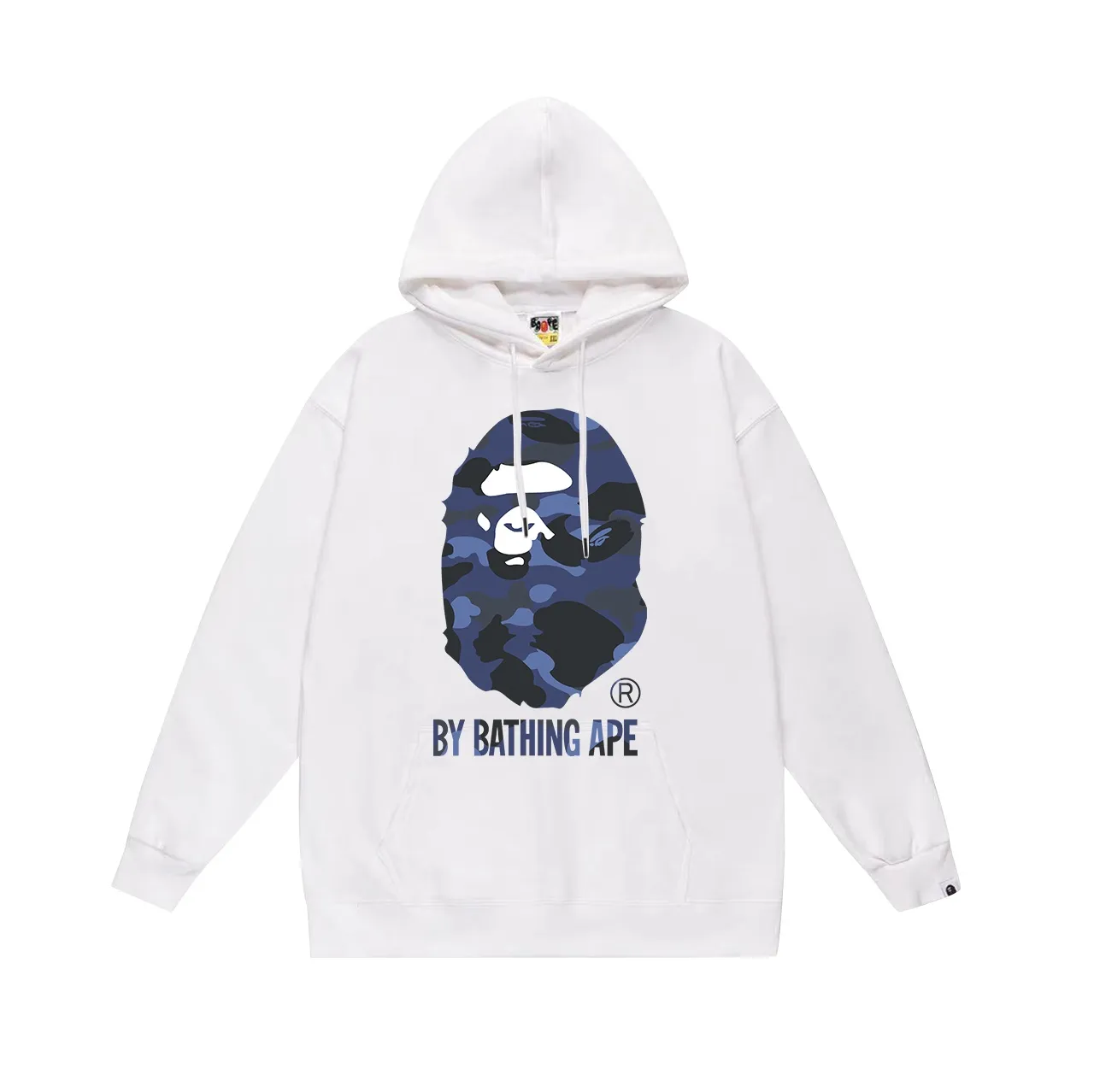Model No. SC645# terry p160 plus velvet p180💰 (top version) BAPE camouflage great ape letter print hooded sweatshirt Made of 380g large terry 430g silver fox velvet (drop shoulder large version) fabric, soft and non-pilling, imported environmentally friendly printing glue, bright and three-dimensional pattern, quality 💥Same style for men and women. The upper body is trendy. Color: black blue, white blue, gray blue, size: S M L XL XXL