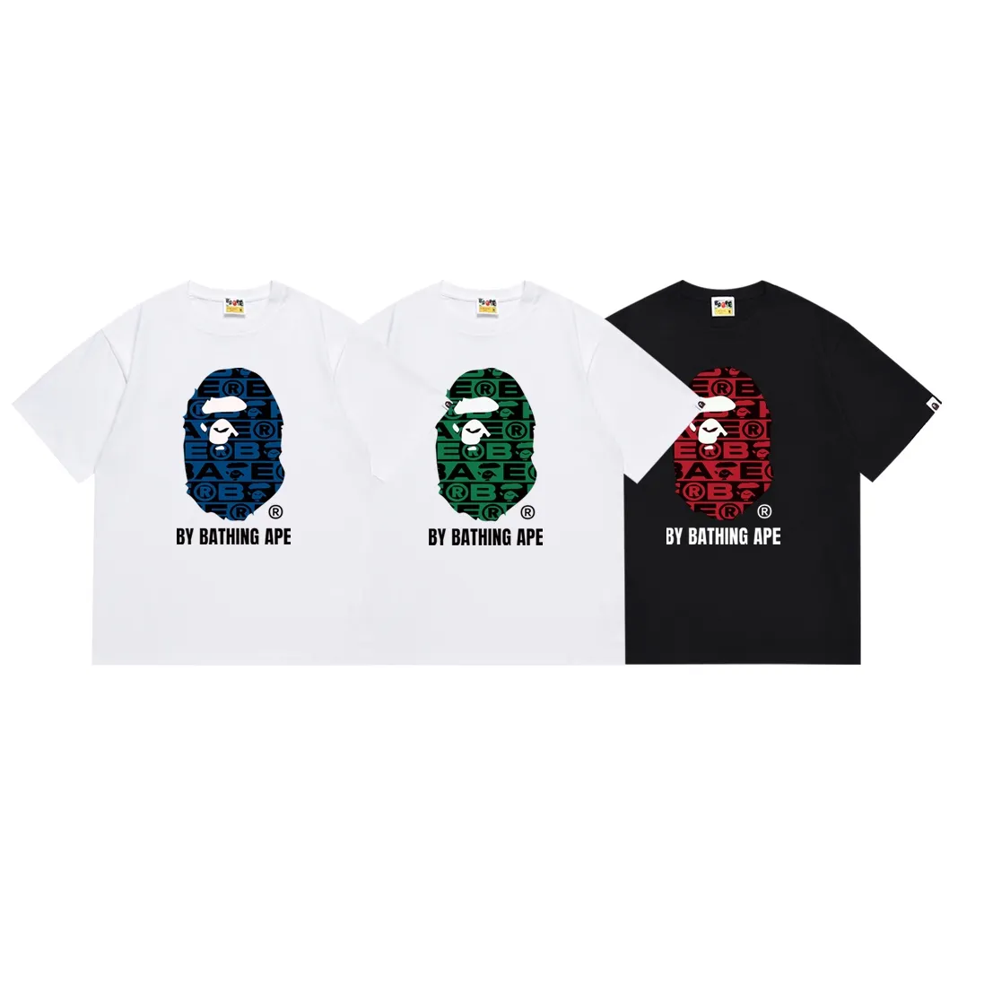 SC120#p110💰 (top version) BAPE camouflage ape head letter printed short-sleeved T-shirt Made of 260 grams of high-quality high-weave pure cotton fabric, double yarn combed, soft texture and no pilling Imported environmentally friendly printing glue, bright and three-dimensional pattern, quality 💥Same style for men and women, the upper body is trendy Color: black red white blue white green Size: S M L XL XXL