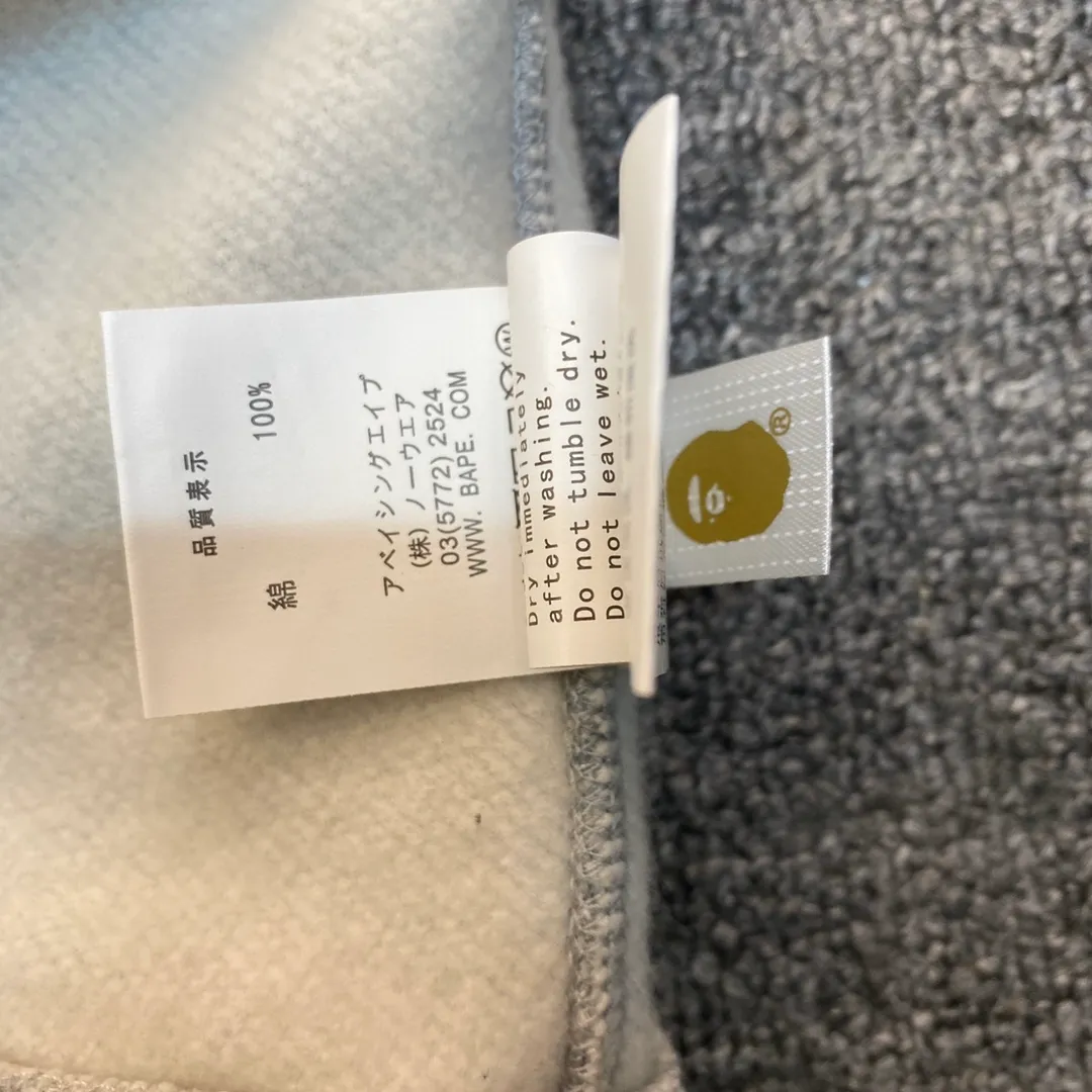 💰250 BAPE Letter Bee Contrast Print Customized Fabric 380g Pure Cotton Round Neck Sweatshirt Couple Style: S—XXL [Black Gray]