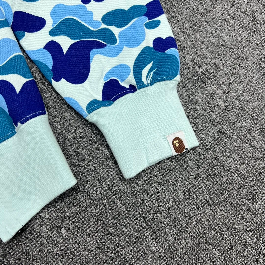 💰440 Bape Abc Double Hat Large Flower Camouflage Shark Customized fabric 1:1 Fine workmanship High version Couple model: S—XXL [Green Pink Blue]