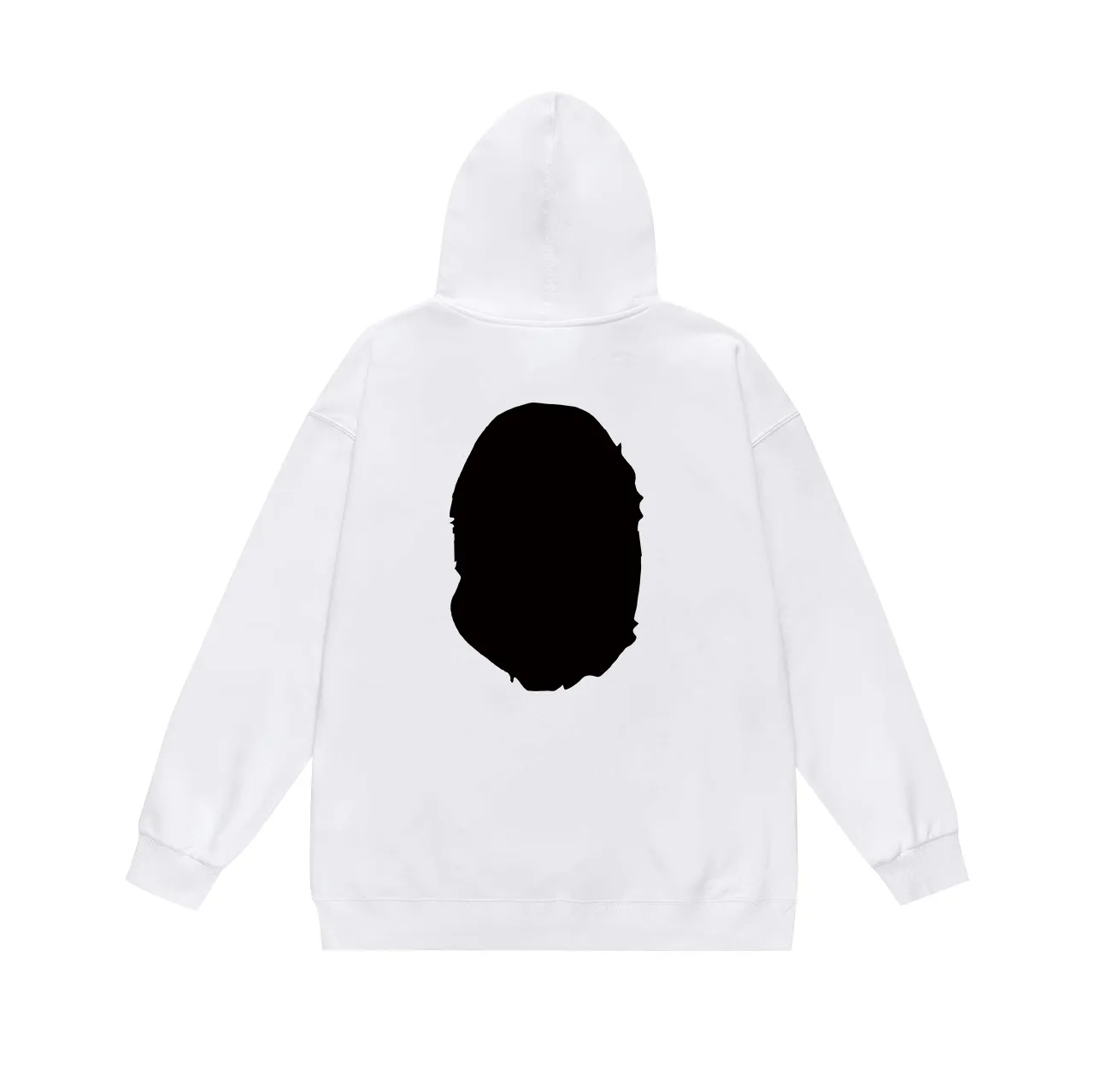 Model number SC668#terry p160 plus velvet p180💰 (top version) BAPE great ape head double-sided pattern printed hooded sweatshirt Made of 380g large terry 430g silver fox velvet (drop shoulder large version) fabric, soft and non-pilling, imported environmentally friendly printing glue, bright and three-dimensional pattern, quality💥same style for men and women, the upper body is trendy Color: black white gray Size: S M L XL XXL
