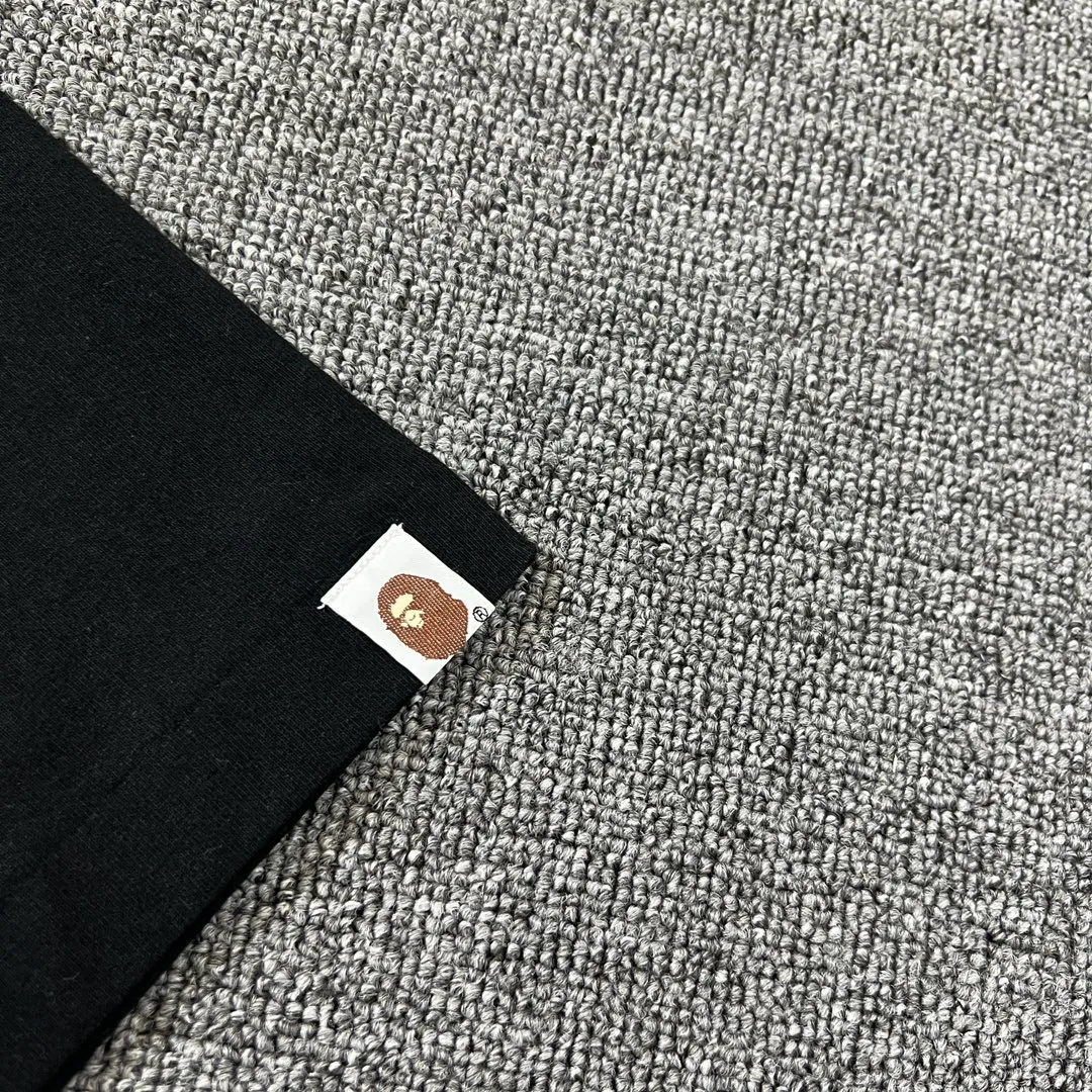 💰140 BAPE ape-man’s small head classic reappearance 270g heavy linen cotton fabric ZP version Couple model: S-XXL [Black White Navy Rice Apricot]
