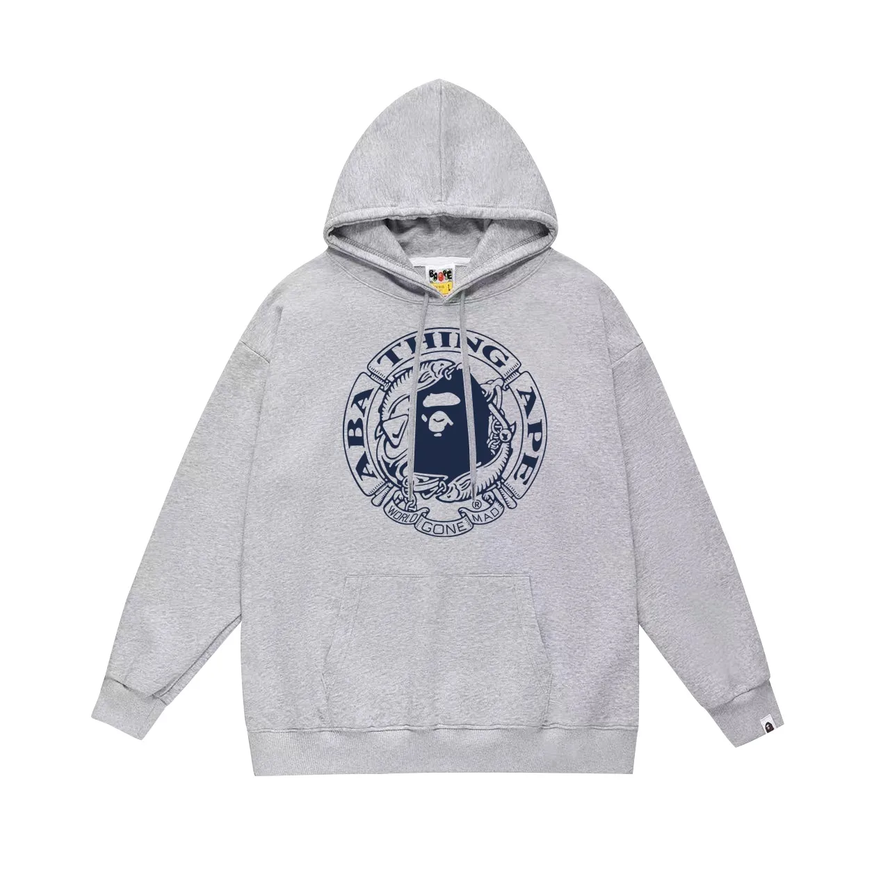 Model No. SC697# terry p160 plus velvet p180💰 (top version) BAPE ape-head Pisces letter medallion printed hooded sweatshirt. Made of 380g large terry 430g silver fox velvet (drop shoulder large version) fabric. The texture is soft and does not pill. Imported environmentally friendly printing glue. The pattern is bright and three-dimensional. Quality💥Same style for men and women. The upper body is trendy. Color: black white gray Size: S M L XL XXL