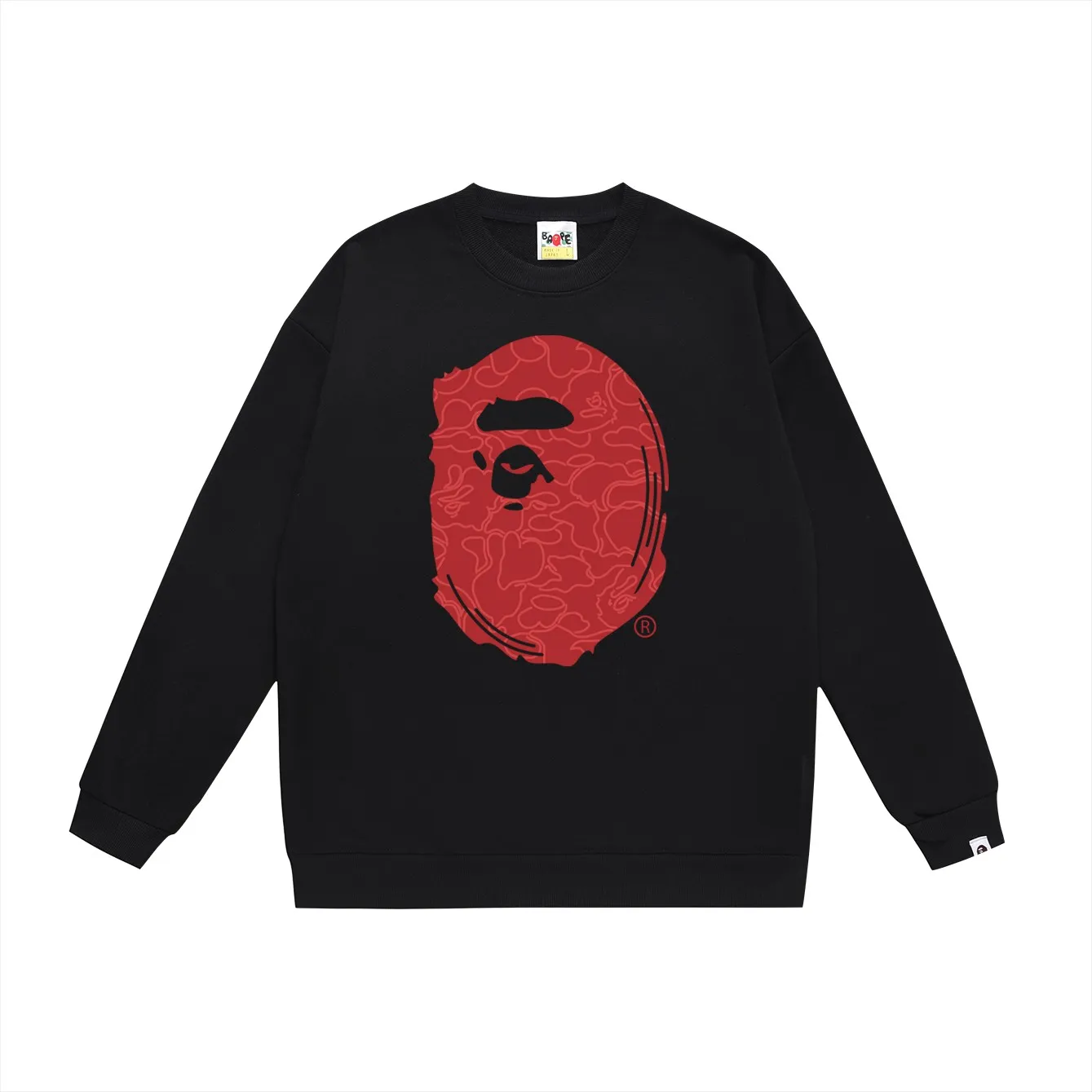 P160 model number SC473# terry 80 plus velvet 90 (top version) BAPE Monkey Head 30th Anniversary Limited Edition Camouflage Round Neck Sweater Made of 380g large terry (drop shoulder large version) fabric, soft and non-pilling texture, imported environmentally friendly printing glue, bright and three-dimensional pattern, quality 💥Same style for men and women. The upper body is trendy. Colors: black green, white green, gray green, black red, white red, gray red, black blue, white blue Gray blue Size: S M L XL XXL