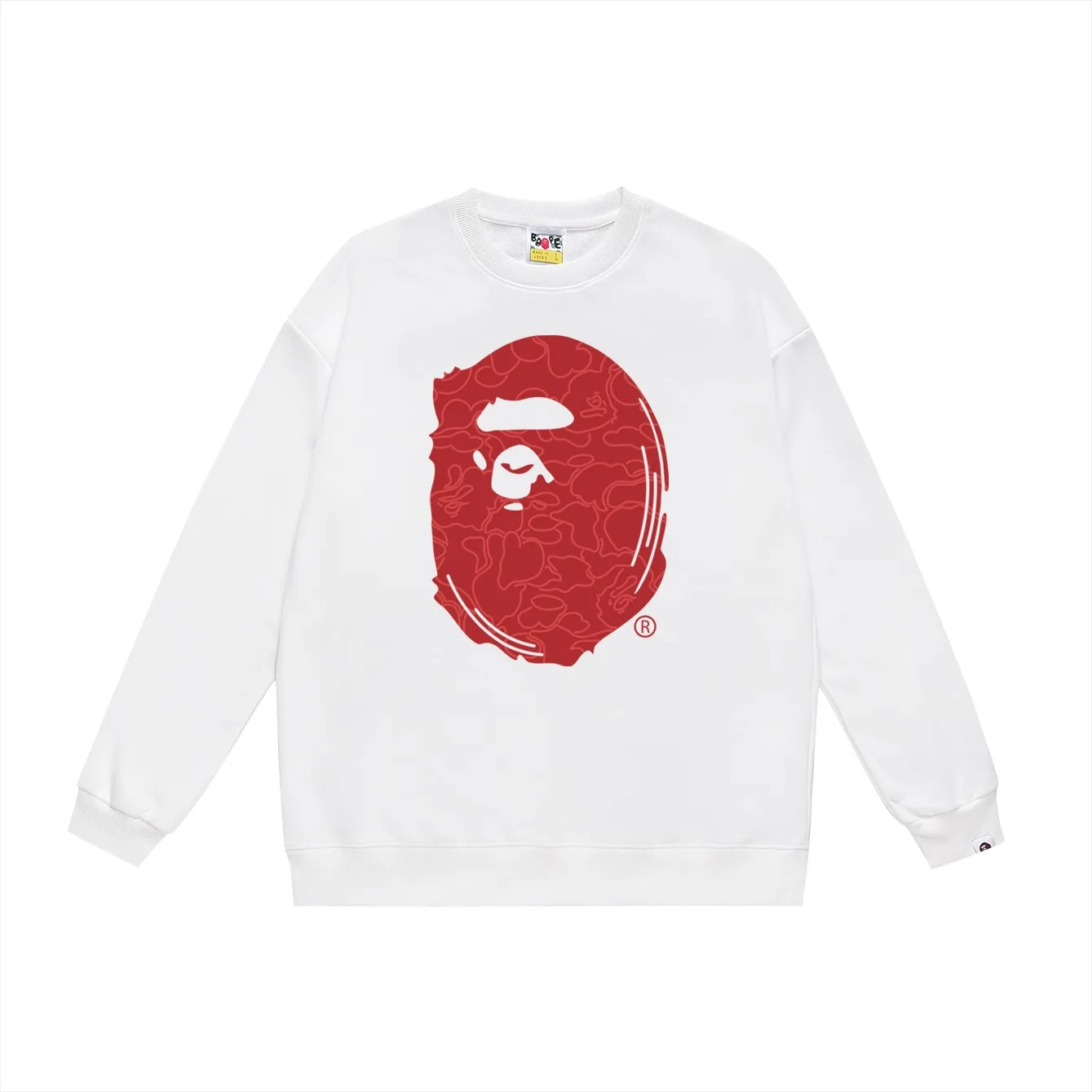 P160 model number SC473# terry 80 plus velvet 90 (top version) BAPE Monkey Head 30th Anniversary Limited Edition Camouflage Round Neck Sweater Made of 380g large terry (drop shoulder large version) fabric, soft and non-pilling texture, imported environmentally friendly printing glue, bright and three-dimensional pattern, quality 💥Same style for men and women. The upper body is trendy. Colors: black green, white green, gray green, black red, white red, gray red, black blue, white blue Gray blue Size: S M L XL XXL