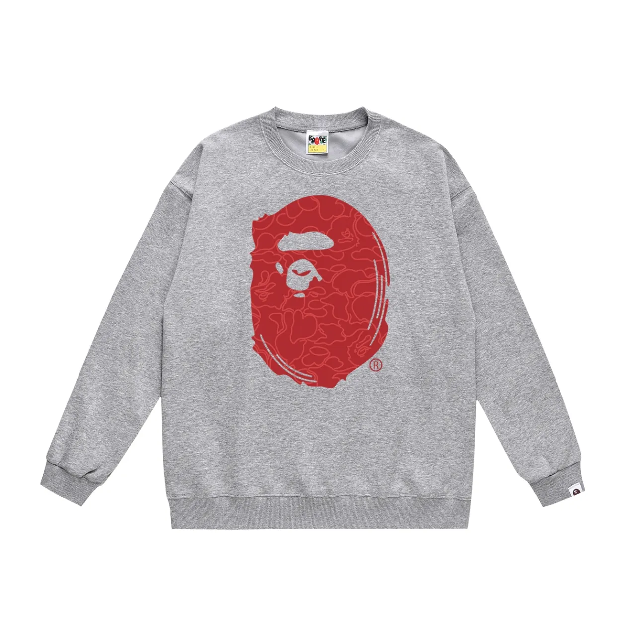 P160 model number SC473# terry 80 plus velvet 90 (top version) BAPE Monkey Head 30th Anniversary Limited Edition Camouflage Round Neck Sweater Made of 380g large terry (drop shoulder large version) fabric, soft and non-pilling texture, imported environmentally friendly printing glue, bright and three-dimensional pattern, quality 💥Same style for men and women. The upper body is trendy. Colors: black green, white green, gray green, black red, white red, gray red, black blue, white blue Gray blue Size: S M L XL XXL
