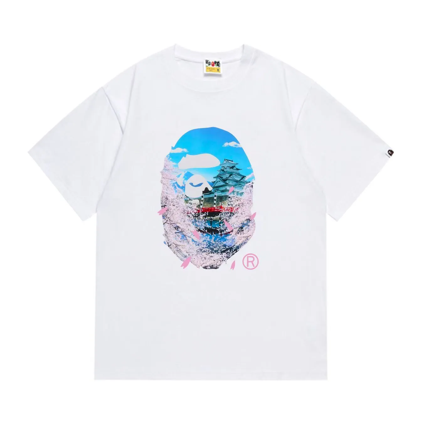 SC285#p110💰 (top version) BAPE uses 260 grams of high-quality high-weave pure cotton fabric, double yarn combed, soft texture and no pilling, imported environmentally friendly printing glue, bright and three-dimensional pattern, quality 💥Same style for men and women, the upper body is fashionable Color: black white Size: S M L XL XXL