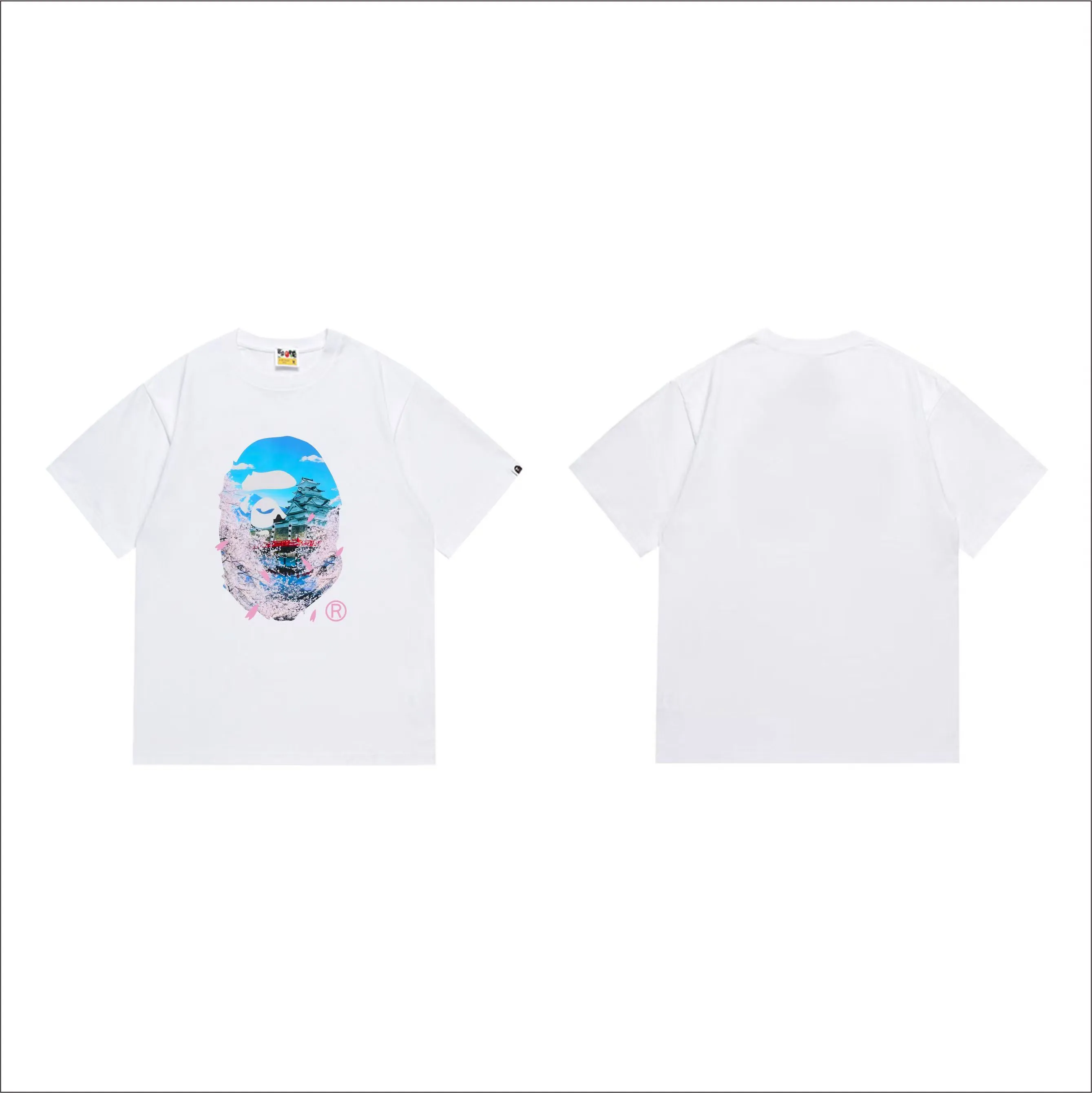 SC285#p110💰 (top version) BAPE uses 260 grams of high-quality high-weave pure cotton fabric, double yarn combed, soft texture and no pilling, imported environmentally friendly printing glue, bright and three-dimensional pattern, quality 💥Same style for men and women, the upper body is fashionable Color: black white Size: S M L XL XXL