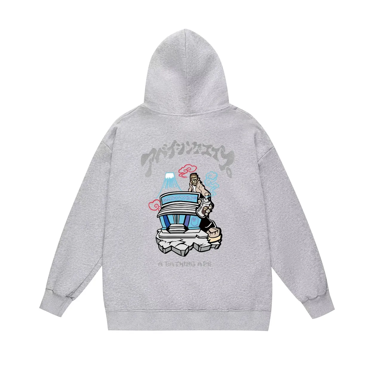 Model No. SC744#terry p160 plus velvet 180💰 (top version) BAPE SOUVENIR RELAXED FIT Commemorative Ape Man Hooded Sweatshirt Made of 380 grams of large terry (drop shoulder large version) fabric, soft and non-pilling, imported environmentally friendly printing glue, bright and three-dimensional pattern, quality 💥Same style for men and women, the upper body is fashionable Color: black white gray Size: S M L XL XXL