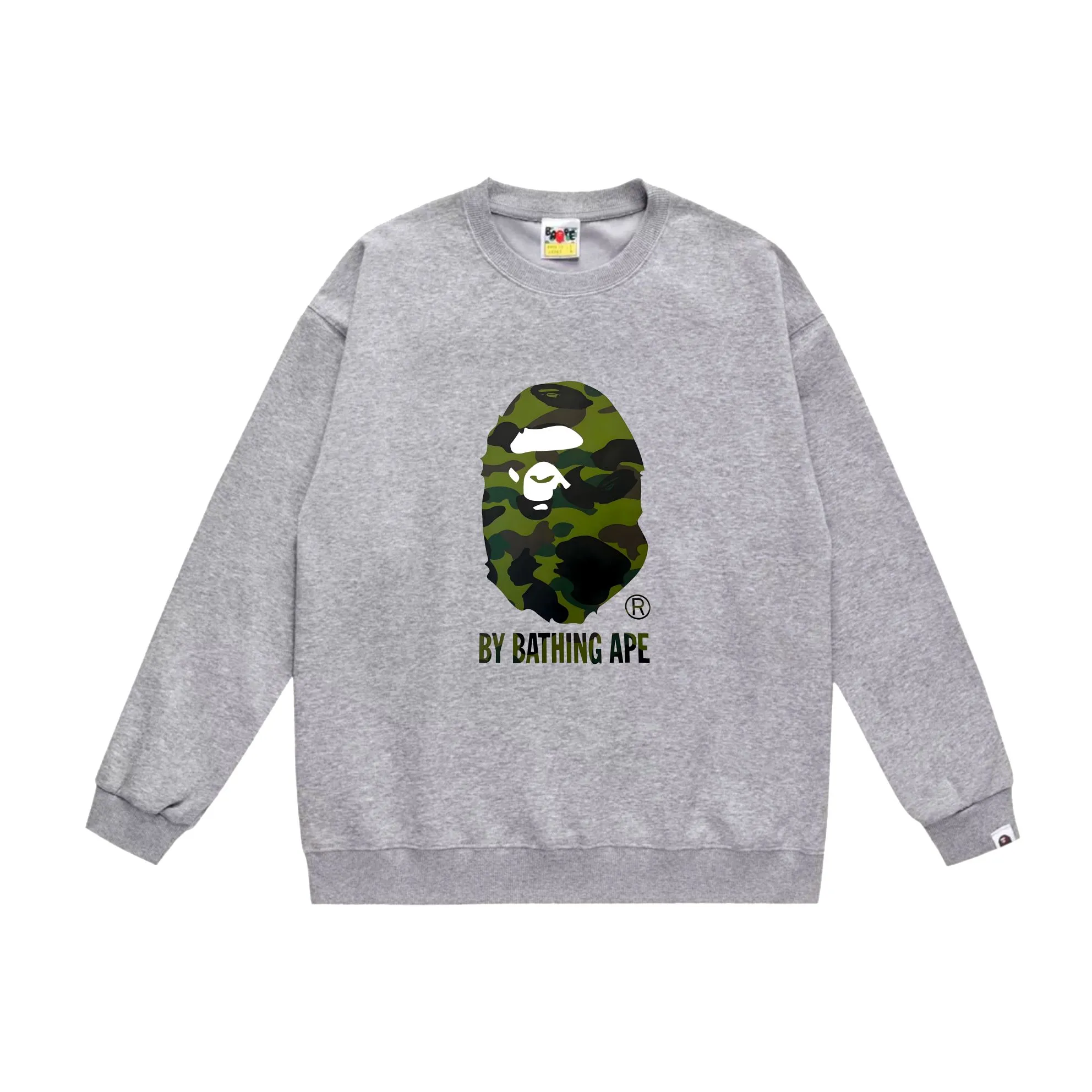 P170 model number SC560# terry 80 plus velvet 85 (top version) BAPE classic great ape print camouflage patterned round neck sweatshirt. Made of 350 grams of large terry (drop shoulder large version) fabric. The texture is soft and non-pilling. Imported environmentally friendly printing glue. The pattern is bright and three-dimensional. Quality 💥Same style for men and women. The upper body is trendy. Color: black and green, white and green, gray and green, black and yellow, white and yellow, gray and yellow. Size: S M L XL XXL