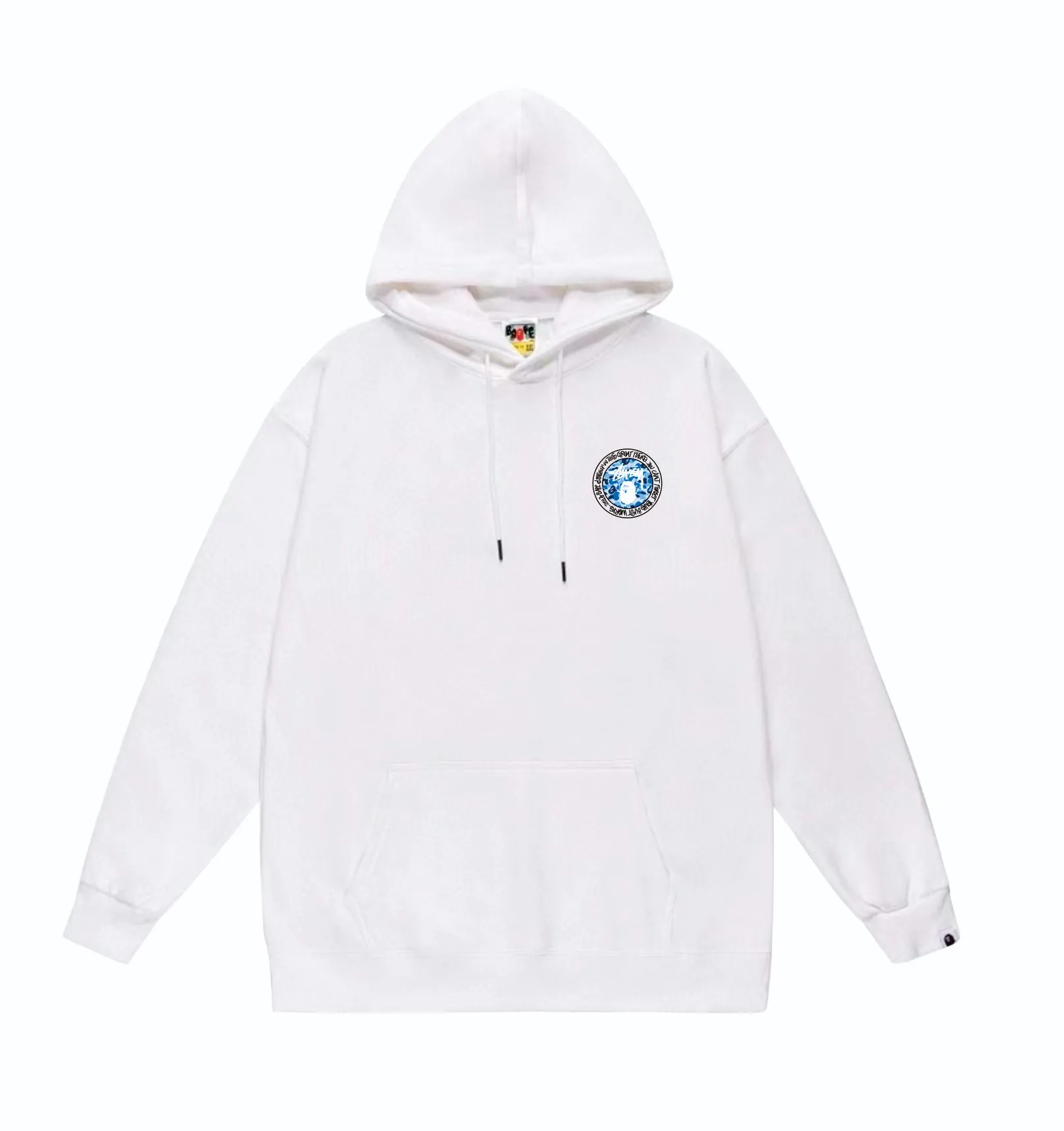 P160 model number SC818# terry 80 plus velvet 90 (top version) BAPE×STUSSY co-branded Stussy letter printed hooded sweatshirt Made of 380g large terry (drop shoulder large version) fabric, soft texture and no pilling Imported environmentally friendly printing glue The pattern is bright and three-dimensional Quality 💥Same style for men and women The upper body is trendy Color: Black White Gray Size: S M L XL XXL