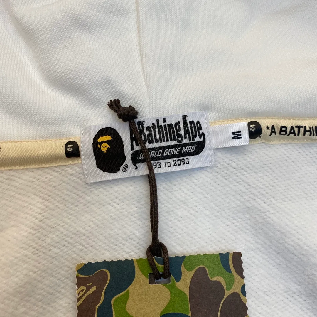 💰440 BAPE double hood camouflage luminous classic design printing custom fabrics couple model: S—XXL [gray white]