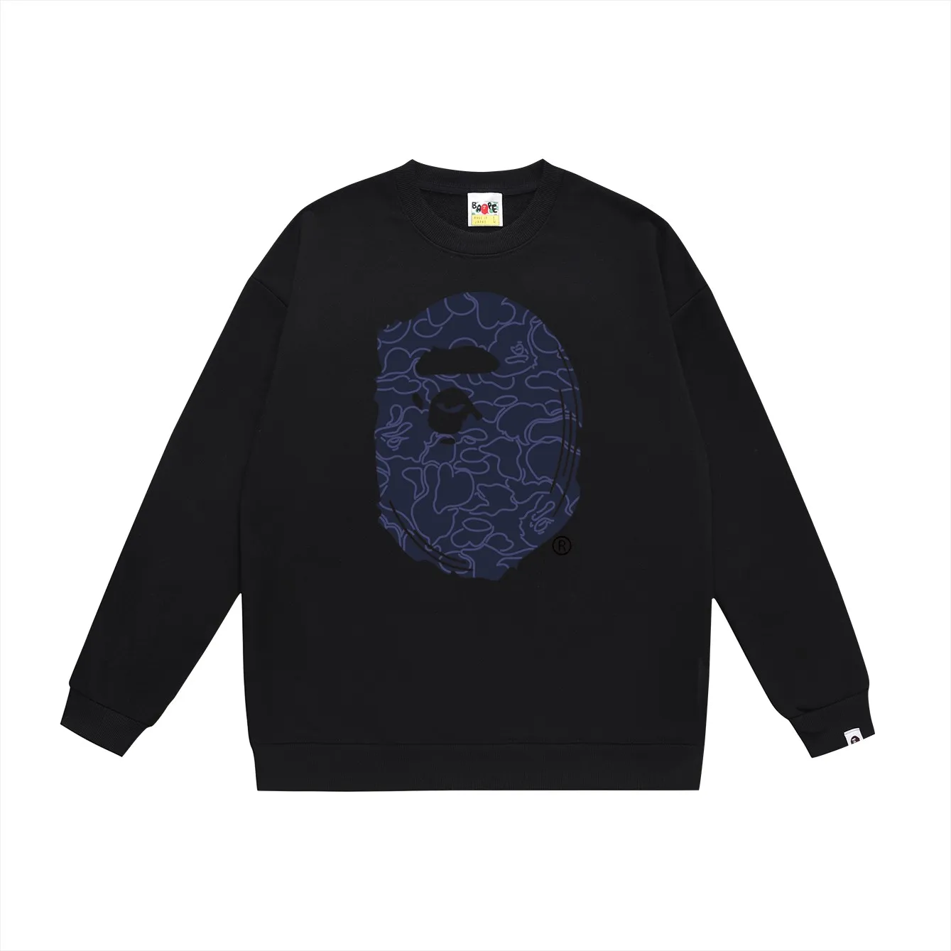 P160 model number SC473# terry 80 plus velvet 90 (top version) BAPE Monkey Head 30th Anniversary Limited Edition Camouflage Round Neck Sweater Made of 380g large terry (drop shoulder large version) fabric, soft and non-pilling texture, imported environmentally friendly printing glue, bright and three-dimensional pattern, quality 💥Same style for men and women. The upper body is trendy. Colors: black green, white green, gray green, black red, white red, gray red, black blue, white blue Gray blue Size: S M L XL XXL