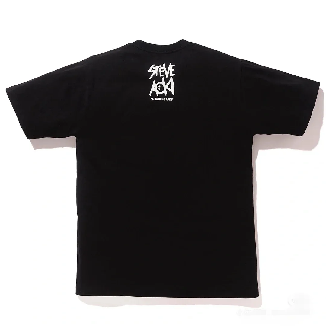 P110 001006 BAPE ape head digital printed short-sleeved T-shirt, complete with three labels, same style for men and women, loose and large version, size s: MLXLXXL, color: black, white