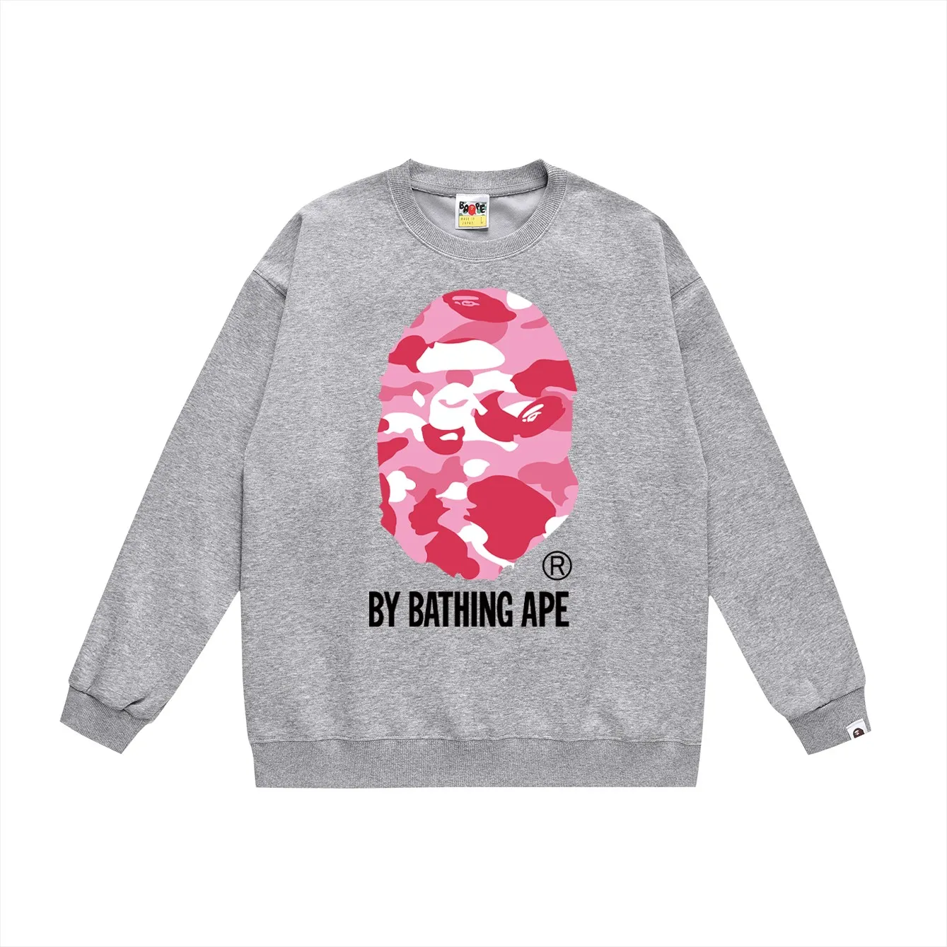 P150 model number SC455# terry 75 plus velvet 80 (top version) BAPE multi-color ape head pattern printed round neck sweatshirt. Made of 350g large terry (drop shoulder large version) fabric, soft texture and no pilling. Imported environmentally friendly printing glue. Bright and three-dimensional pattern. Quality 💥Same style for men and women. The upper body is trendy. Color: black pink, white pink, gray pink, black green, white green, gray green, black red, white red, gray red. Black and blue White and blue Gray and blue Black and purple White and purple Gray and purple Size: S M L XL XXL