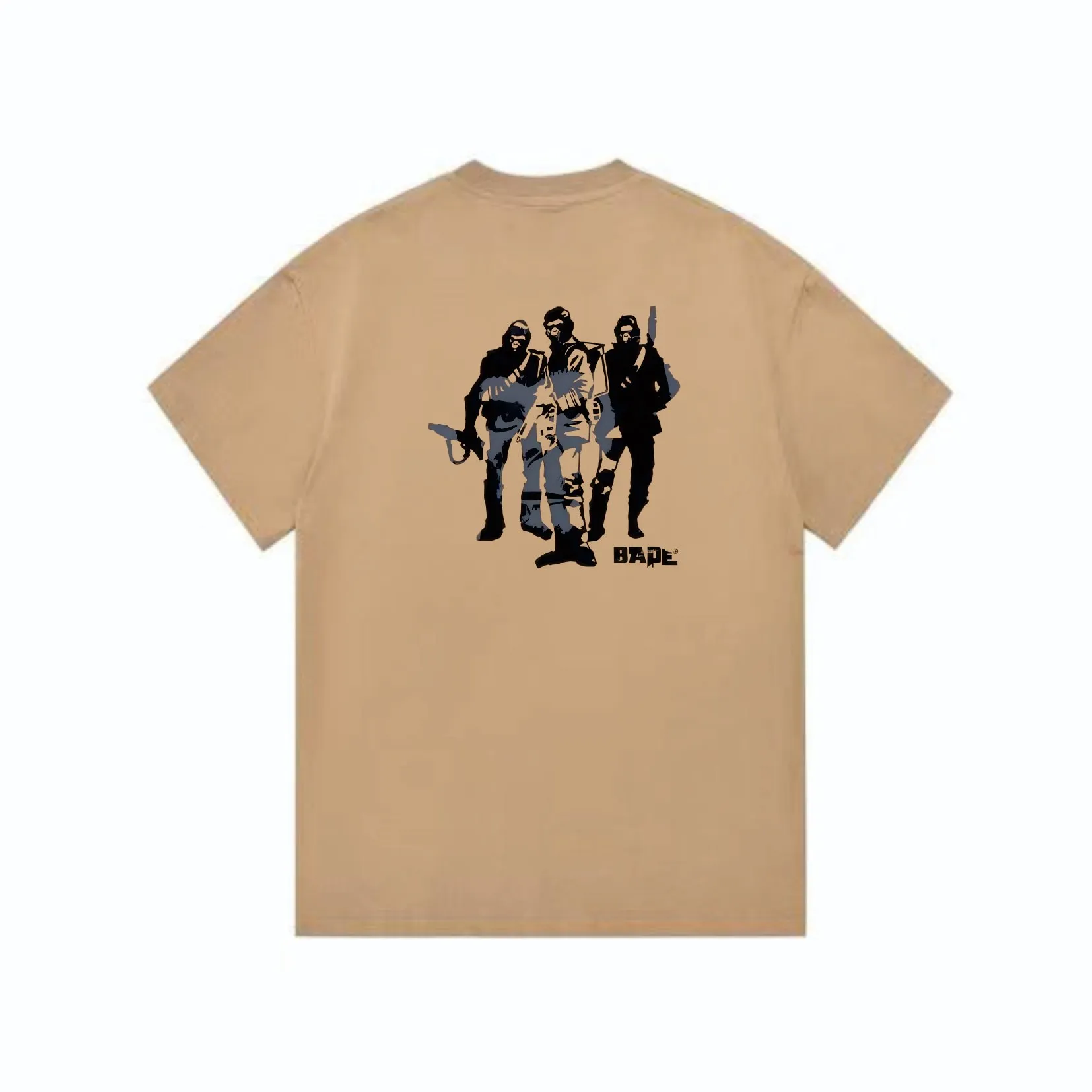 SC269#p110💰 (top version) BAPE Ape Army letter pattern printed short-sleeved T-shirt Made of 260 grams of high-quality high-weave pure cotton fabric, double yarn combed, soft texture and no pilling Imported environmentally friendly printing glue, bright and three-dimensional pattern, quality 💥Same style for men and women, the upper body is fashionable Color: black light brown Size: S M L XL XXL