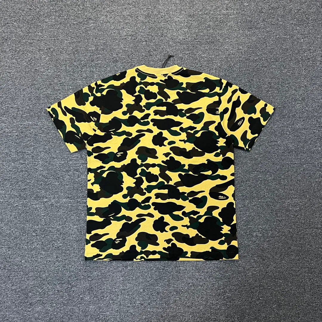 💰140 BAPE ape head camouflage classic reproduction ZP version 255g weight pure cotton all-over printed camouflage Couple model: S-XXL [green yellow red purple blue]