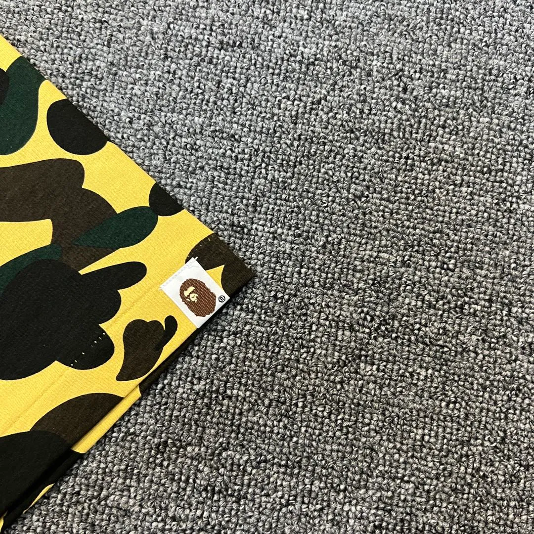 💰140 BAPE ape head camouflage classic reproduction ZP version 255g weight pure cotton all-over printed camouflage Couple model: S-XXL [green yellow red purple blue]