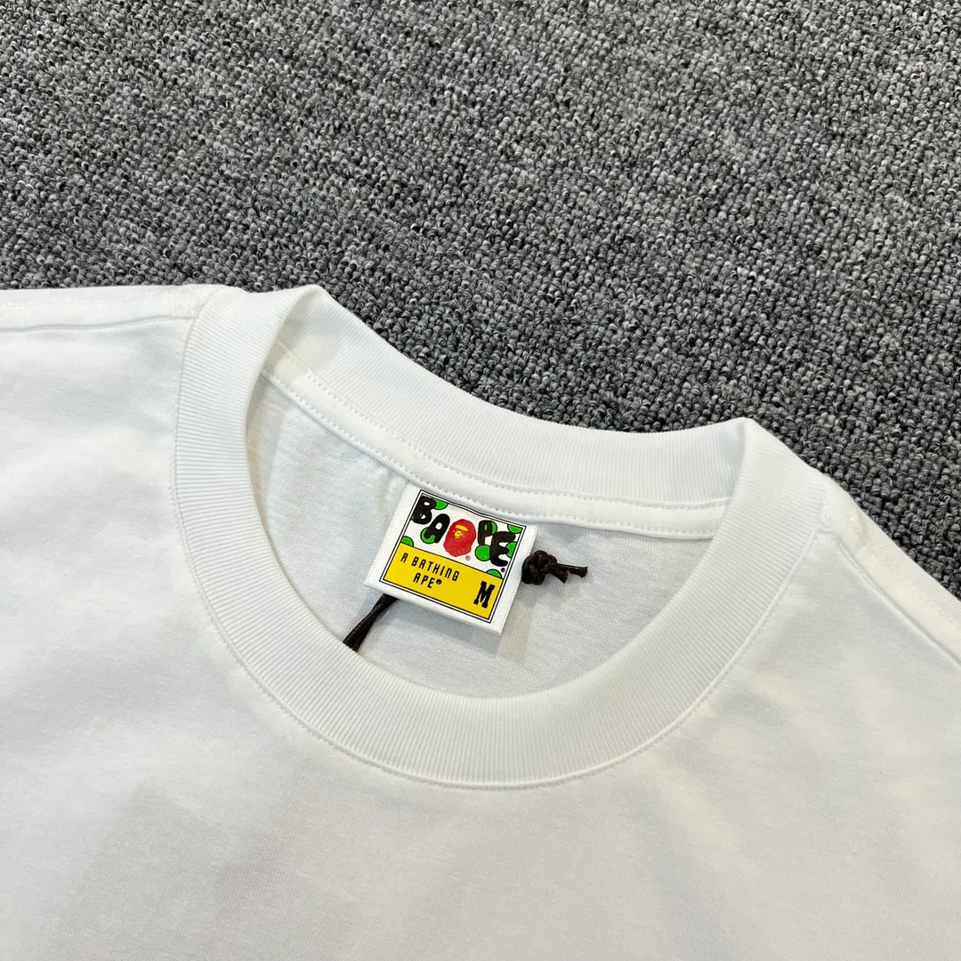💰140 BAPE classic embroidered ape badge ZP version 280g weight linen cotton fabric Couple model: S-XXL [Black White Rice Apricot Navy]