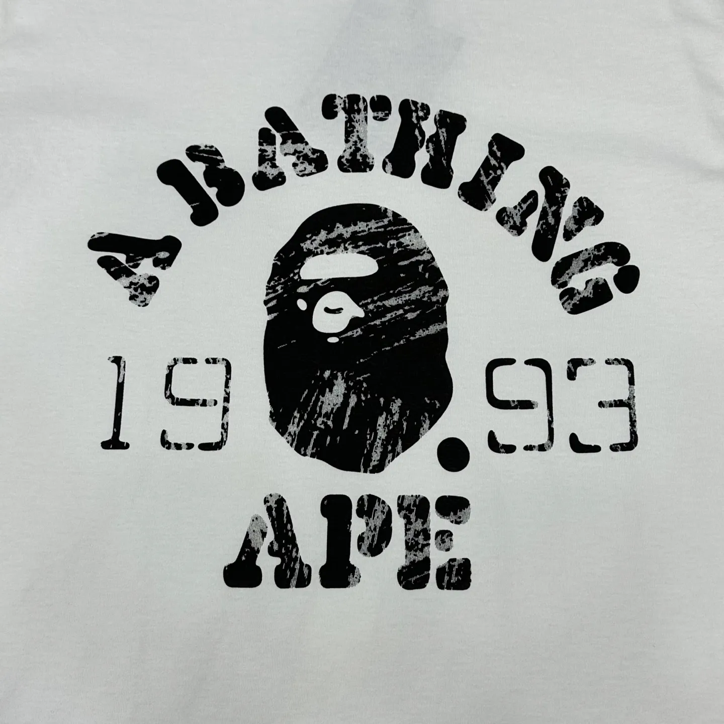 💰140 BAPE ape head letter 1993 digital printed short-sleeved T-shirt 280g weight linen cotton fabric ZP version couple style: S-XXL [charcoal gray white]