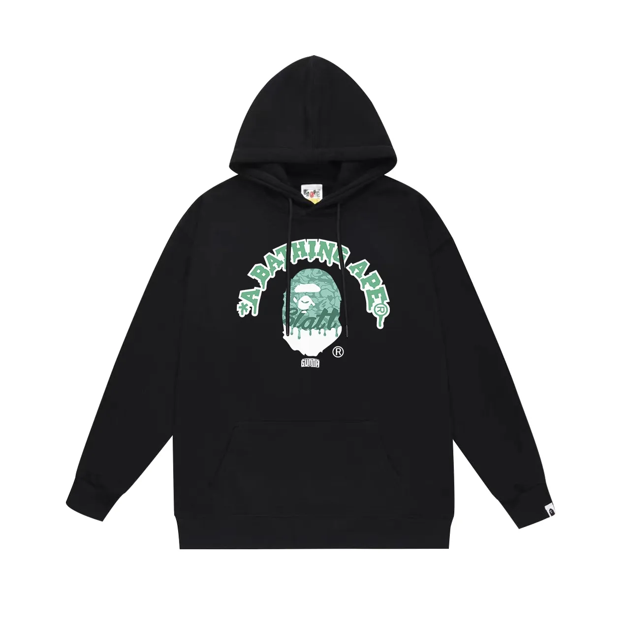 Model No. SC651#terry p160 plus velvet p180💰 (top version) BAPE ✖️GUNNA co-branded ape-head letter printed hooded sweatshirt Made of 380g large terry 430g silver fox velvet (off-shoulder large version) fabric, soft texture and no pilling Imported environmentally friendly printing glue The pattern is bright and three-dimensional Quality 💥Same style for men and women The upper body is trendy Color: black white gray Size: S M L XL XXL