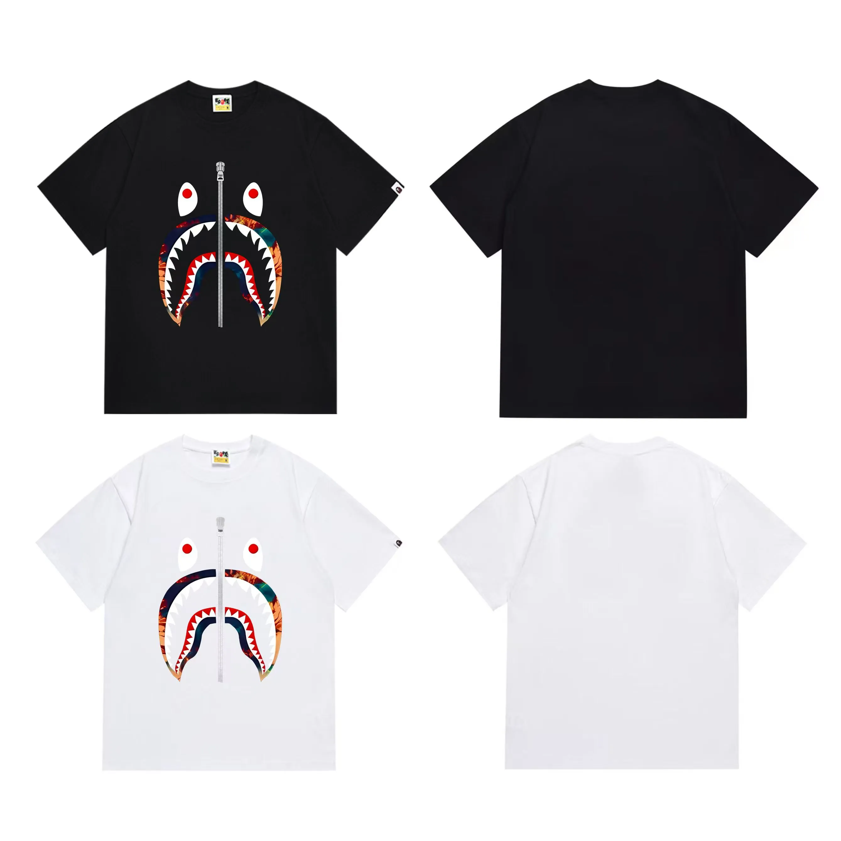 SC1012#p110💰 (top version) BAPE uses 260 grams of high-quality high-weave pure cotton fabric, double yarn combed, soft texture and no pilling, imported environmentally friendly printing glue, bright and three-dimensional pattern, quality 💥Same style for men and women, the upper body is fashionable Color: black white Size: S M L XL XXL