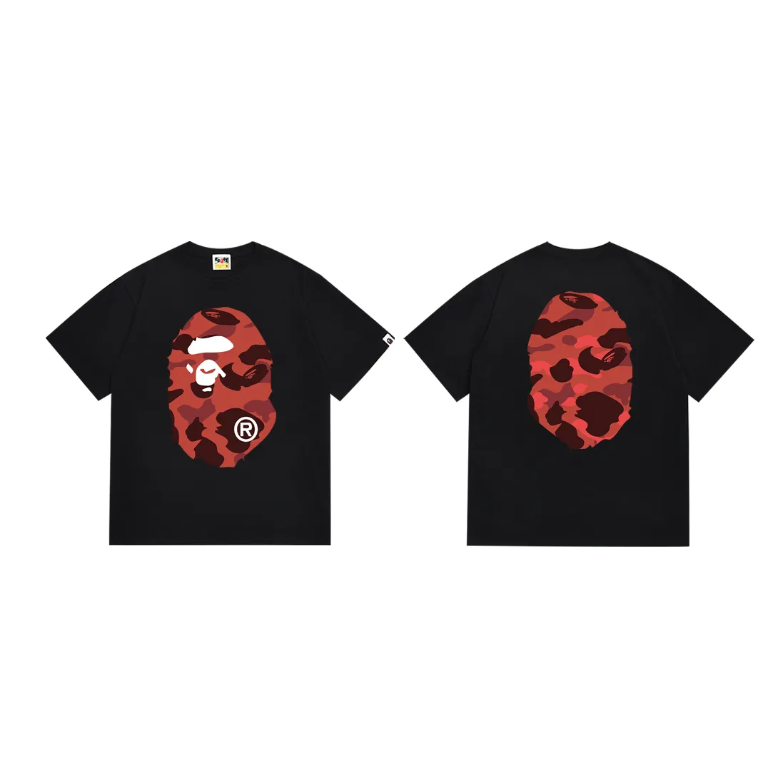 P110 SC060# (top version) BAPE double-sided camouflage ape head printed short-sleeved T-shirt Made of 260 grams of high-quality high-weave pure cotton fabric, double yarn combed, soft texture and no pilling Imported environmentally friendly printing glue, bright and three-dimensional pattern, quality 💥unisex style, the upper body is fashionable Color: white camouflage black camouflage white yellow black yellow white green black green white purple black purple white red black red Size: S M L XL XXL