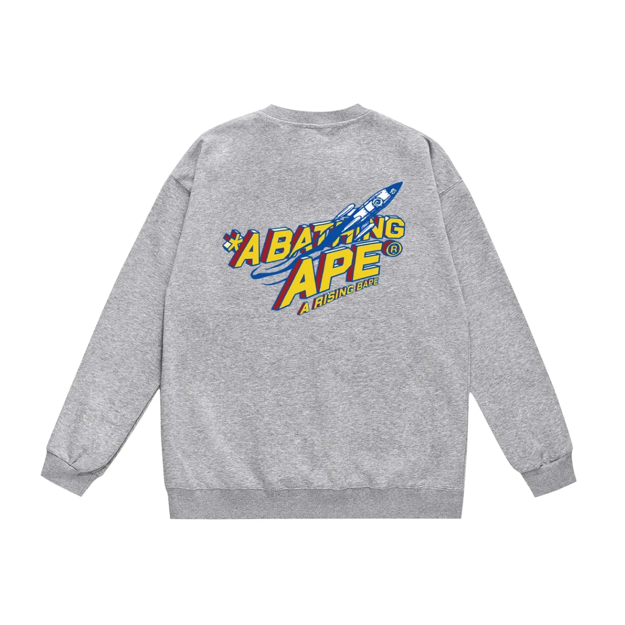 P150 model number SC484# terry 75 plus velvet 80 (top version) BAPE moon ape head rocket letter comic style round neck sweatshirt Made of 350g large terry (drop shoulder large version) fabric, soft texture and no pilling Imported environmentally friendly printing glue The pattern is bright and three-dimensional Quality 💥Same style for men and women The upper body is fashionable Color: black white gray Size: S M L XL XXL