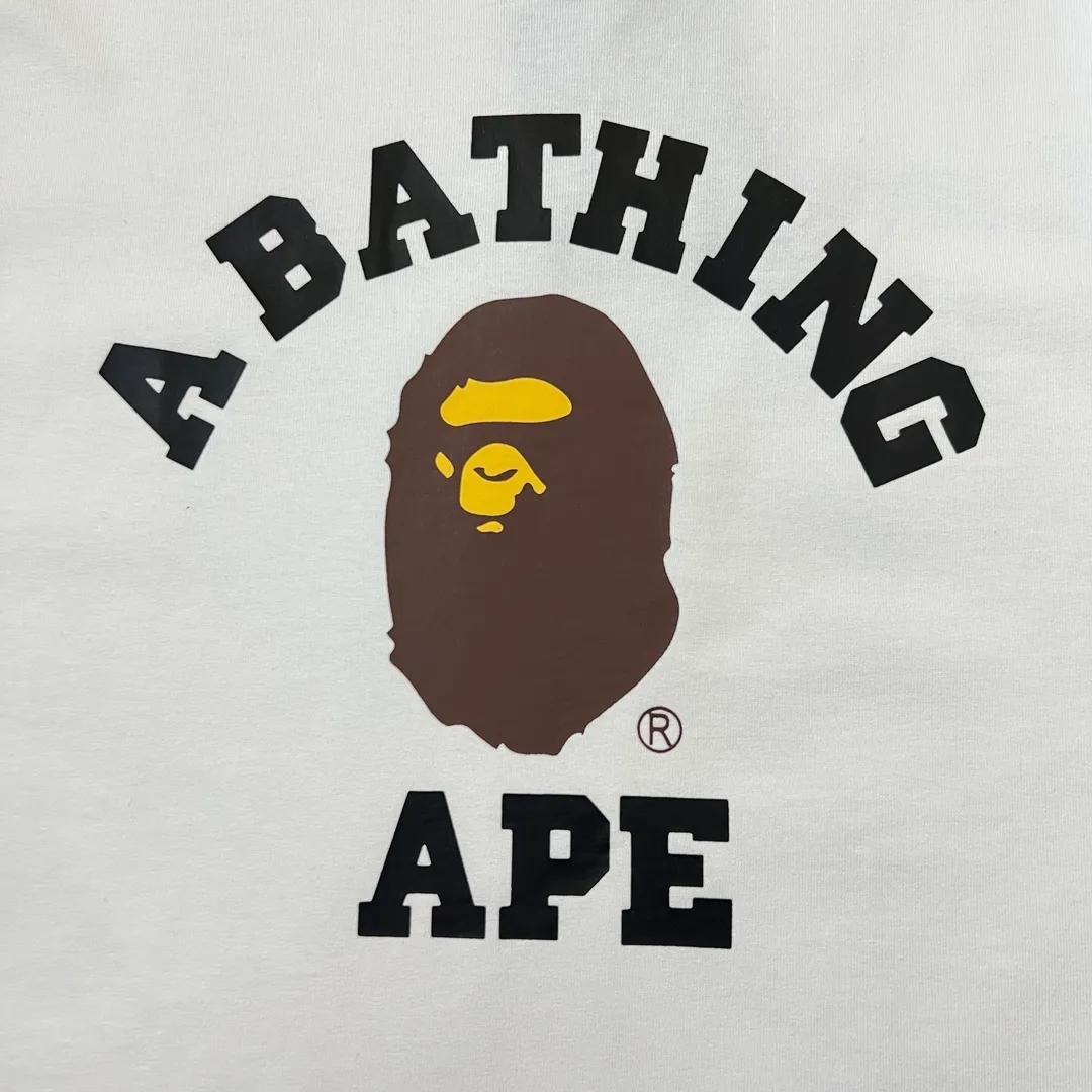 💰140 BAPE ape-man’s small head classic reappearance 270g heavy linen cotton fabric ZP version Couple model: S-XXL [Black White Navy Rice Apricot]