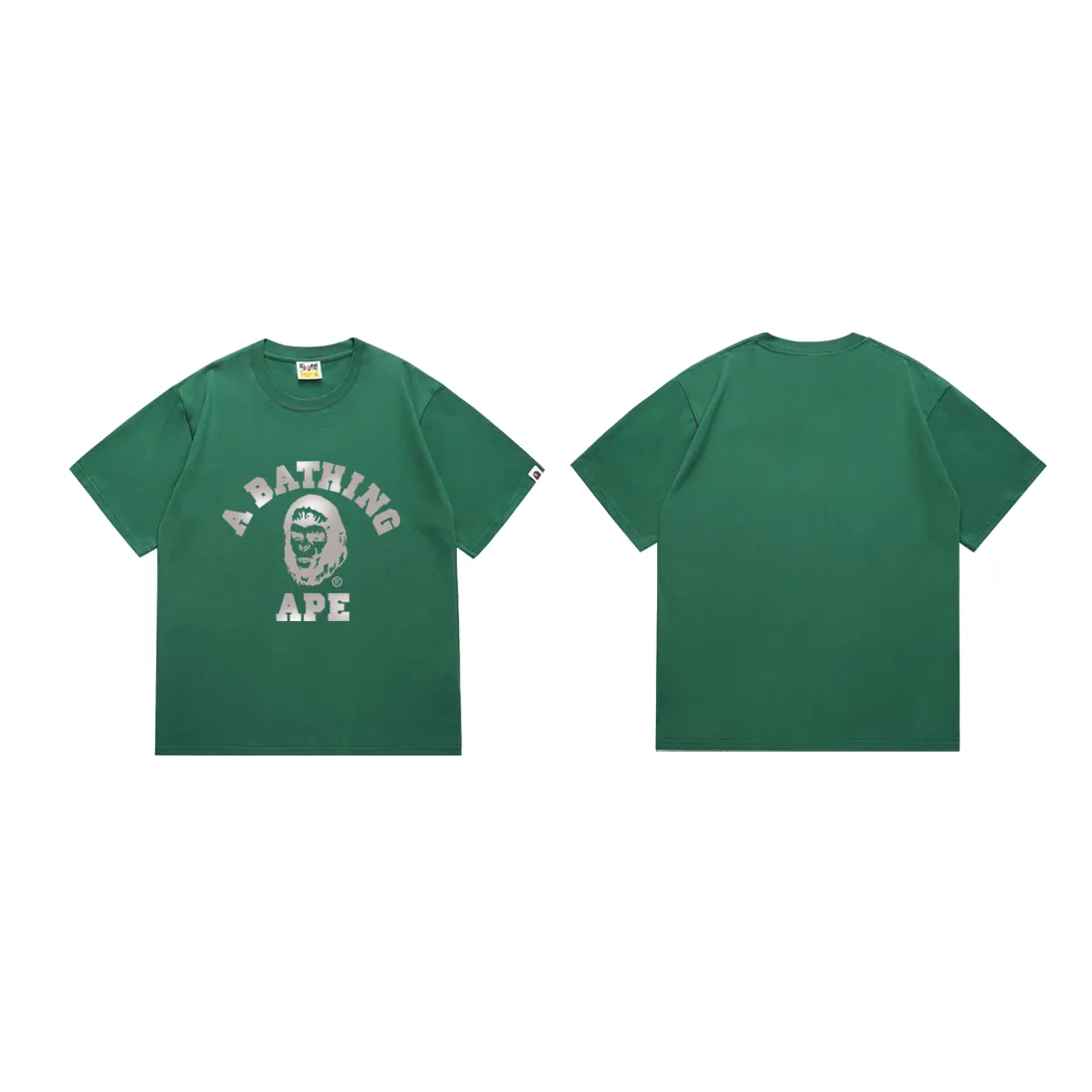 SC187#p110💰 (top version) BAPE COLLEGE GRAPHIC TEE comic letter T-shirt Made of 260 grams of high-quality high-weave pure cotton fabric, double yarn combed, soft and non-pilling texture, imported environmentally friendly printing glue, bright and three-dimensional pattern, quality 💥Same style for men and women, the upper body is fashionable Color: Navy Blue Green Khaki Brown Size: S M L XL XXL