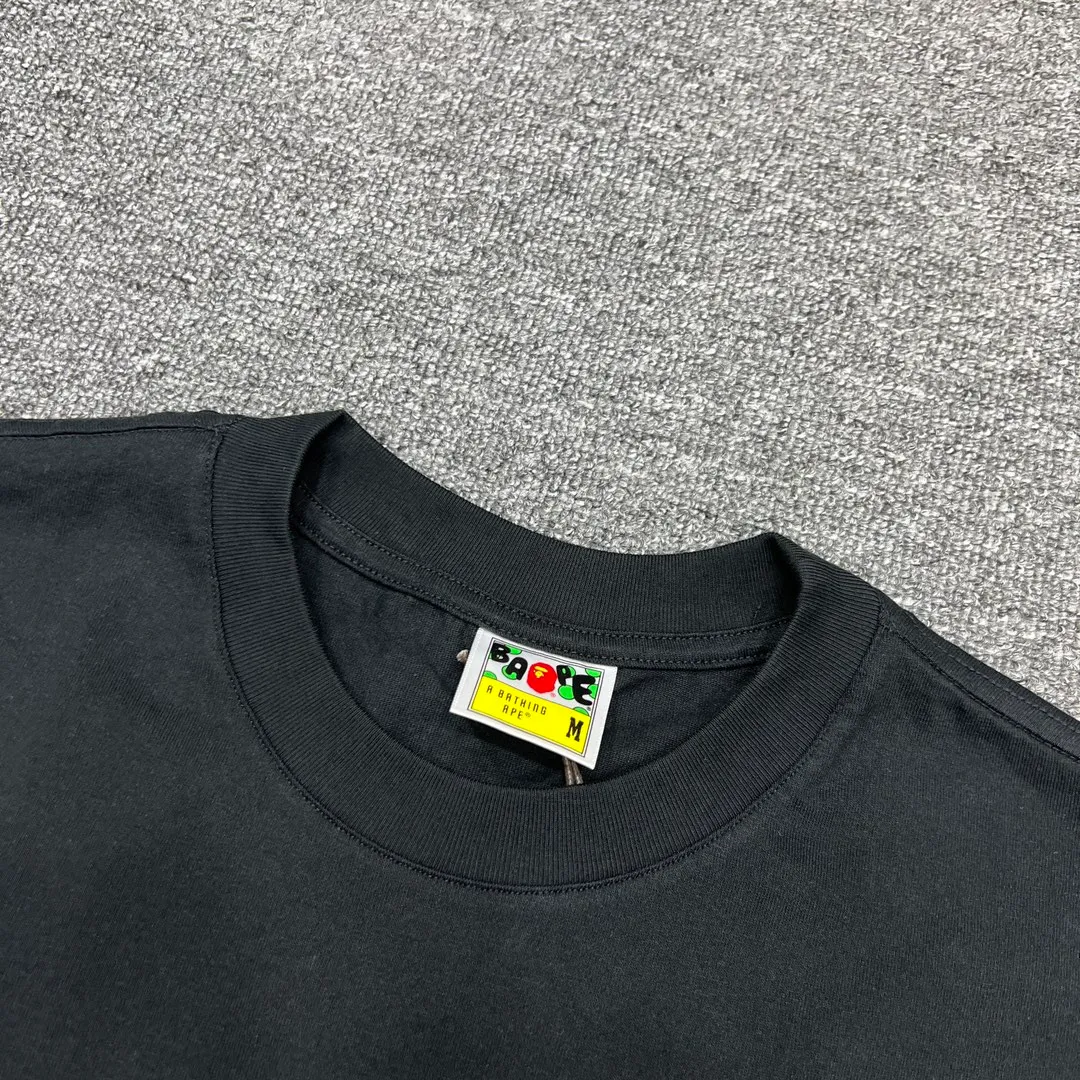 💰140 BAPE CITY CAMO COLLEGE TEE 24 new luminous camouflage letter small head printing 280g weight linen cotton fabric ZP version couple model: S-XXL [black gray white gray black black white black]