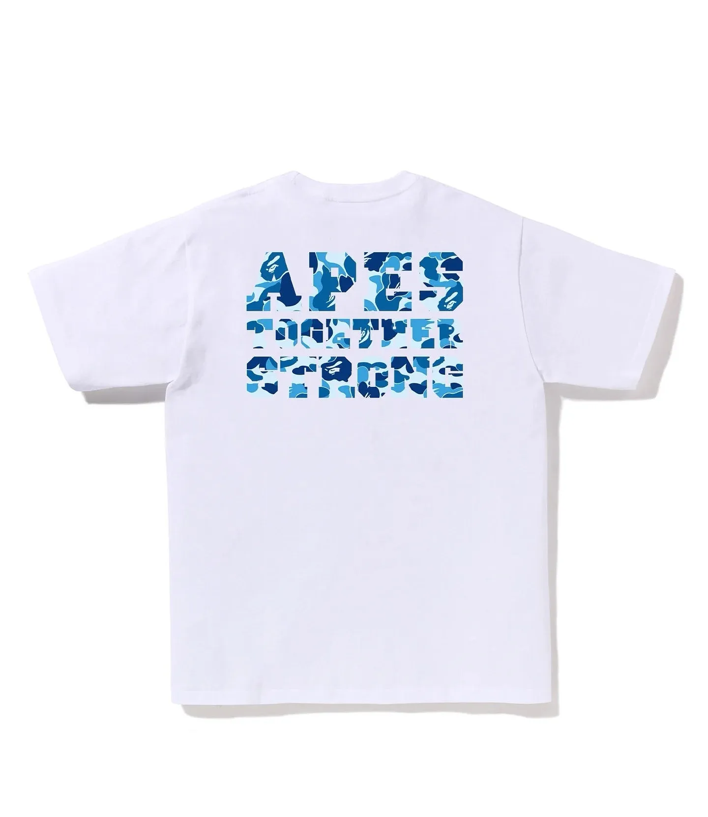 P110 001133 BAPE SS25 ABC CAMO series camouflage letter ape head print loose cuffs logo short-sleeved T-shirt, same style for men and women, size smlxlxxl, black pink, white pink, black green, white green, black blue, white blue