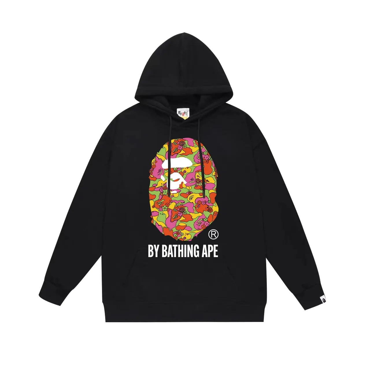 Model No. SC683# terry p160 plus velvet p180💰 (top version) BAPE flower camouflage ape head letter printed hooded sweatshirt. Made of 380g large terry 430g silver fox velvet (drop shoulder large version) fabric. The texture is soft and non-pilling. Imported environmentally friendly printing glue. The pattern is bright and three-dimensional. Quality💥Same style for men and women. The upper body is trendy. Color: black white gray Size: S M L XL XXL