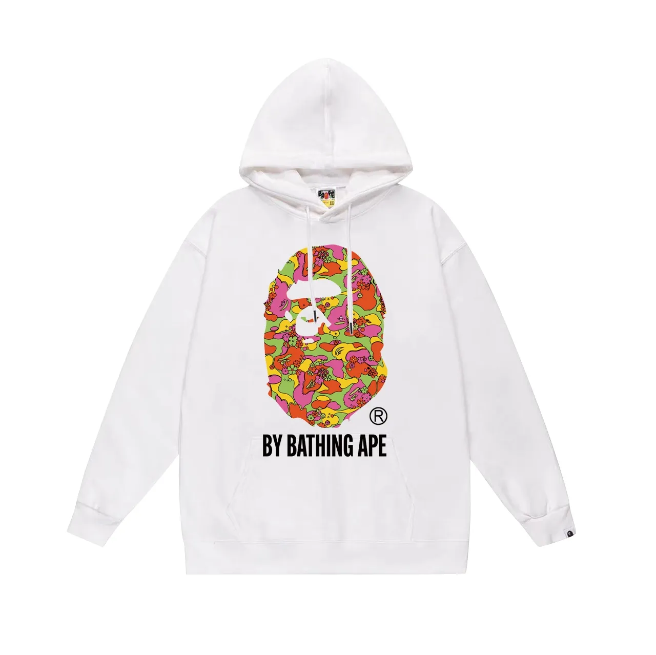 Model No. SC683# terry p160 plus velvet p180💰 (top version) BAPE flower camouflage ape head letter printed hooded sweatshirt. Made of 380g large terry 430g silver fox velvet (drop shoulder large version) fabric. The texture is soft and non-pilling. Imported environmentally friendly printing glue. The pattern is bright and three-dimensional. Quality💥Same style for men and women. The upper body is trendy. Color: black white gray Size: S M L XL XXL