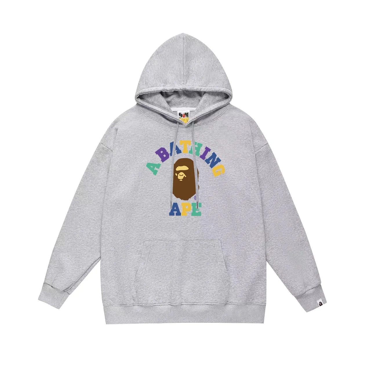 Model No. SC701# terry p160 plus velvet p180💰 (top version) BAPE ape head contrast letter color printed pattern hooded sweatshirt. Made of 380g large terry 430g silver fox velvet (drop shoulder large version) fabric. The texture is soft and non-pilling. Imported environmentally friendly printing glue. The pattern is bright and three-dimensional. Quality💥Same style for men and women. The upper body is trendy. Color: black white gray Size: S M L XL XXL