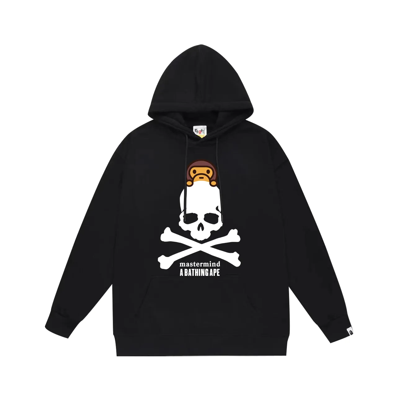 P160 model number SC777# terry 80 plus velvet 90 (top version) BAPE skull ape monkey cartoon animation hooded sweatshirt Made of 380 grams of large terry (drop shoulder large version) fabric, soft texture and no pilling Imported environmentally friendly printing glue The pattern is bright and three-dimensional Quality 💥Same style for men and women The upper body is trendy Color: black white gray Size: S M L XL XXL