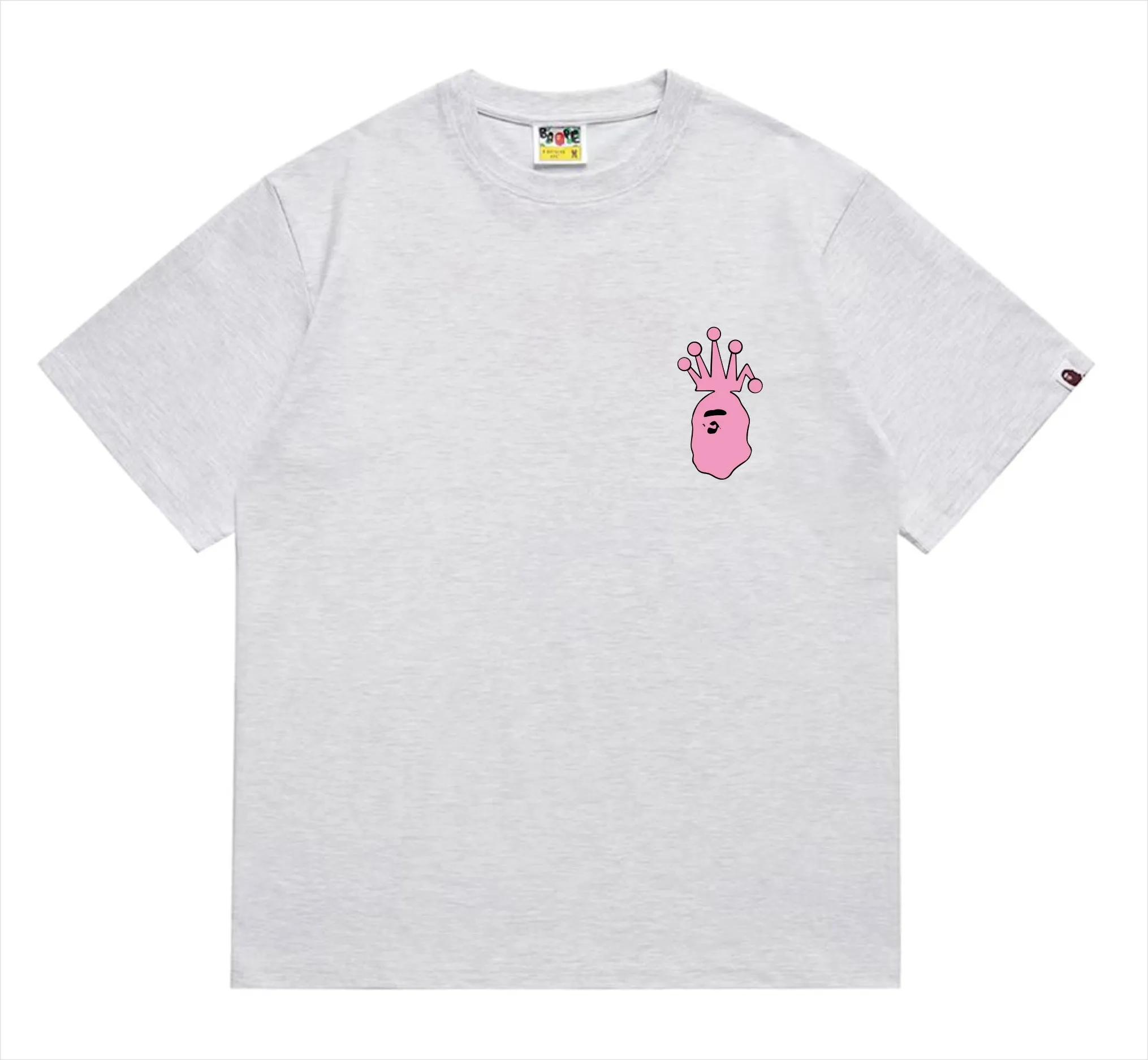 SC209#p110💰 (top version) BAPE×Stussy co-branded Stussy letter ape print T-shirt Made of 260 grams of high-quality high-weave pure cotton fabric, double yarn combed, soft texture and no pilling Imported environmentally friendly printing glue The pattern is bright and three-dimensional The quality is the same for men and women The upper body is trendy Color: Black White Gray Pink Red Size: S M L XL XXL